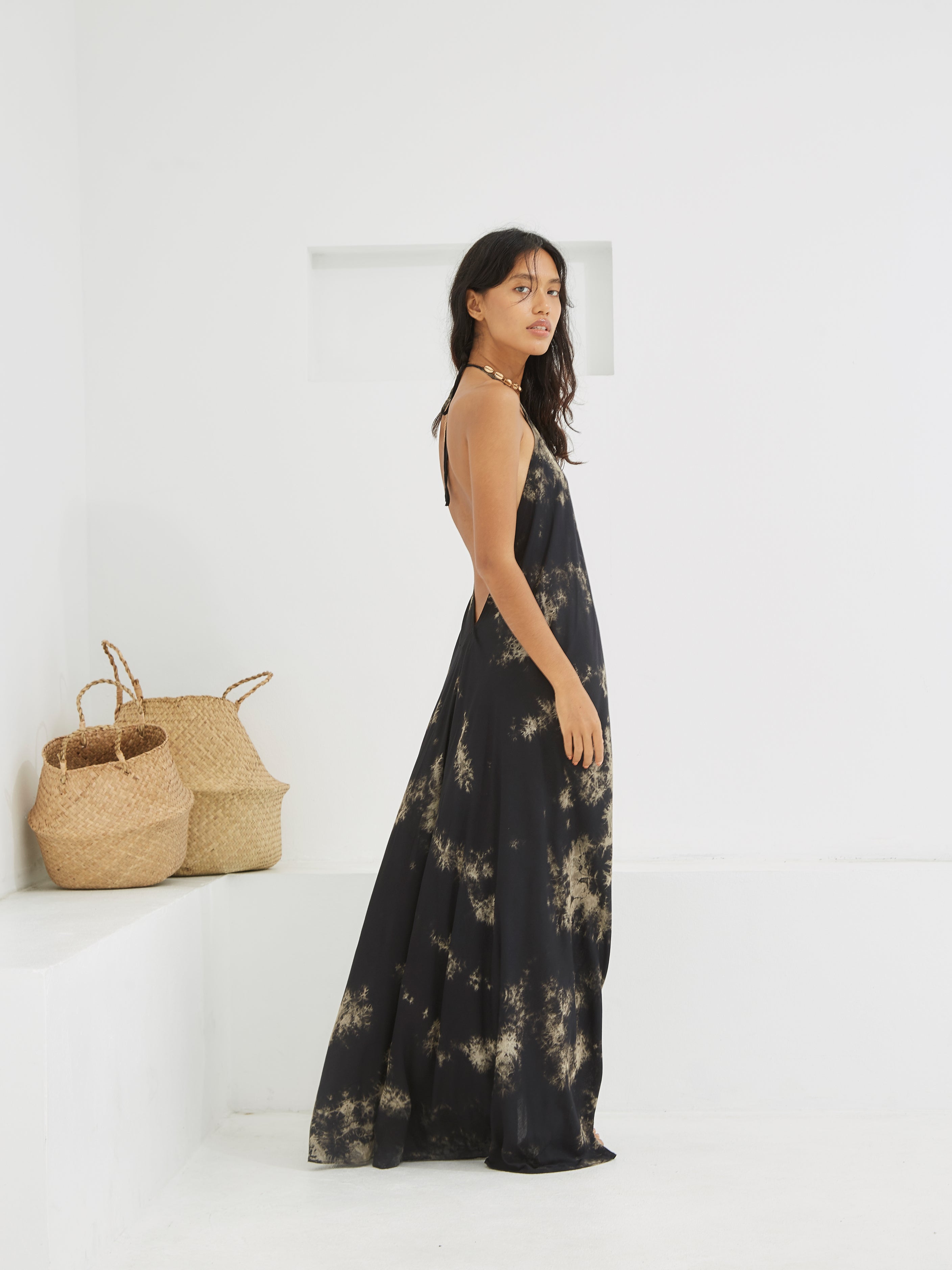 Flamingo Tie Dye Maxi Dress - Marble