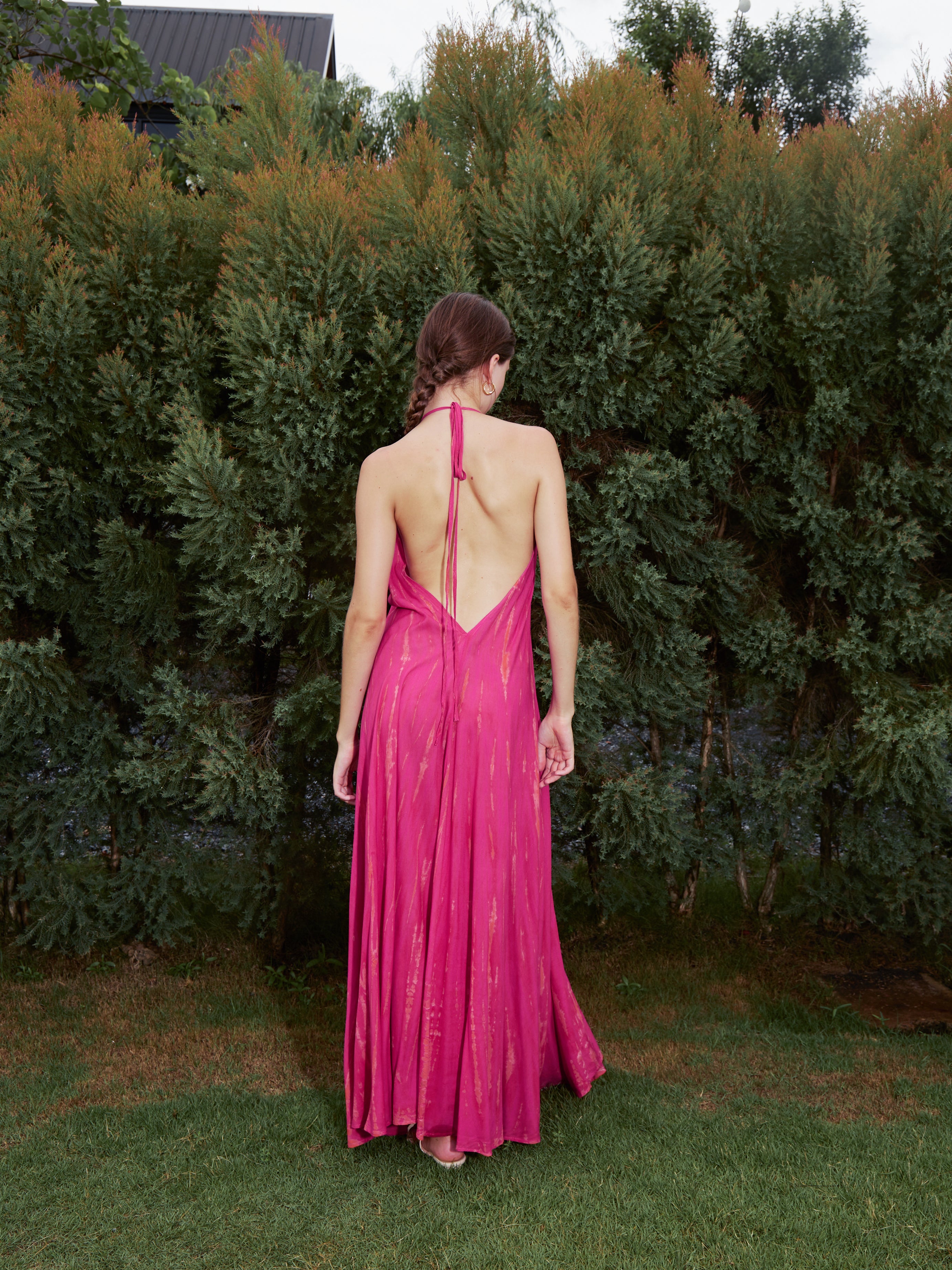 NOMAD Fuchsia Tie Dye Maxi Dress