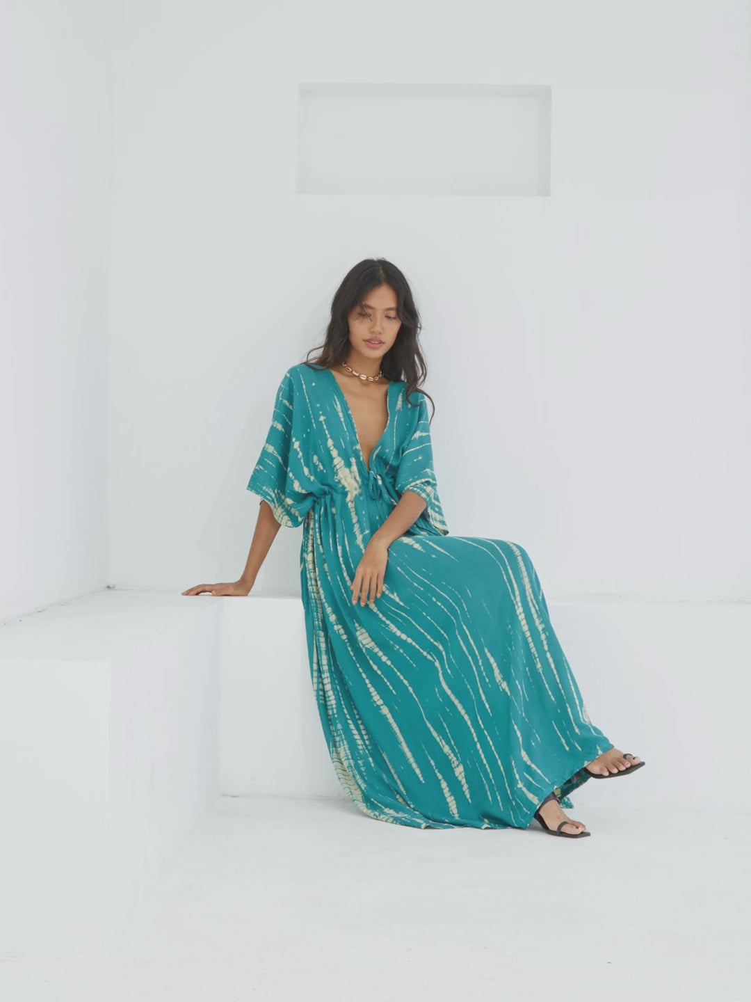 Tie Dye Kaftan maxi Dress - Long Summer Dress | Coco De Chom | Dress for vacation?
