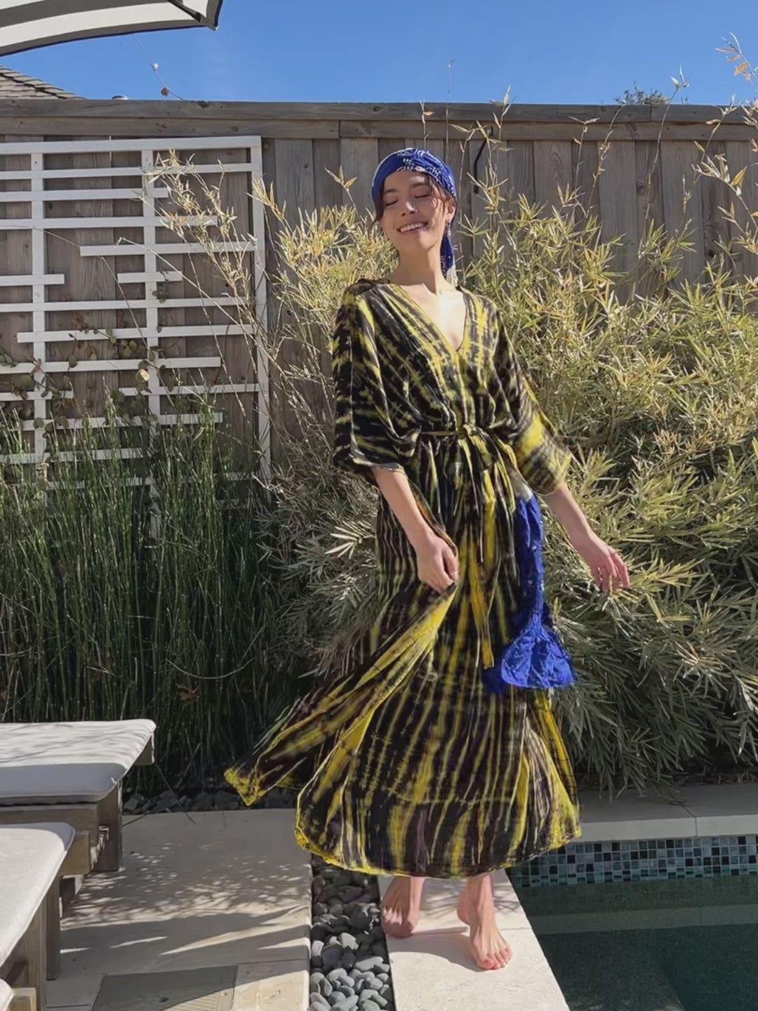 Shop Boho Tie Dye Kaftan, Oversized Caftan in yellow, Maxi Kaftan in tie dye, all handmade with love with Coco de Chom