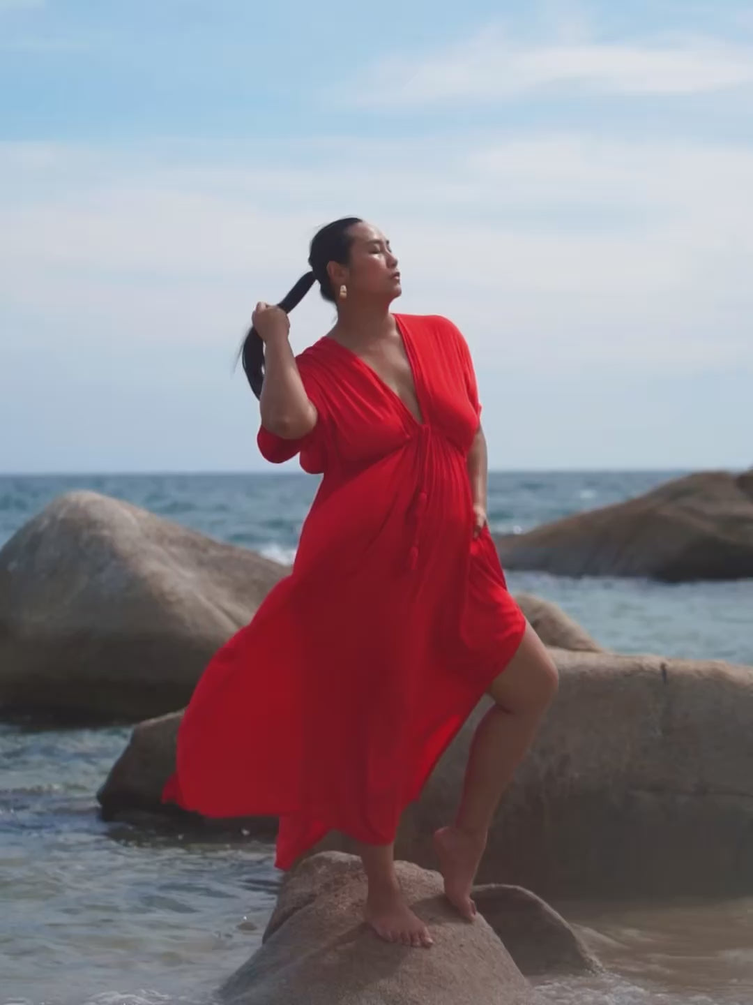 Shop Vacation Wear, Goddess Kaftan maxi Dress, Red long kaftan, Red Kaftan maxi dress with Coco De Chom?