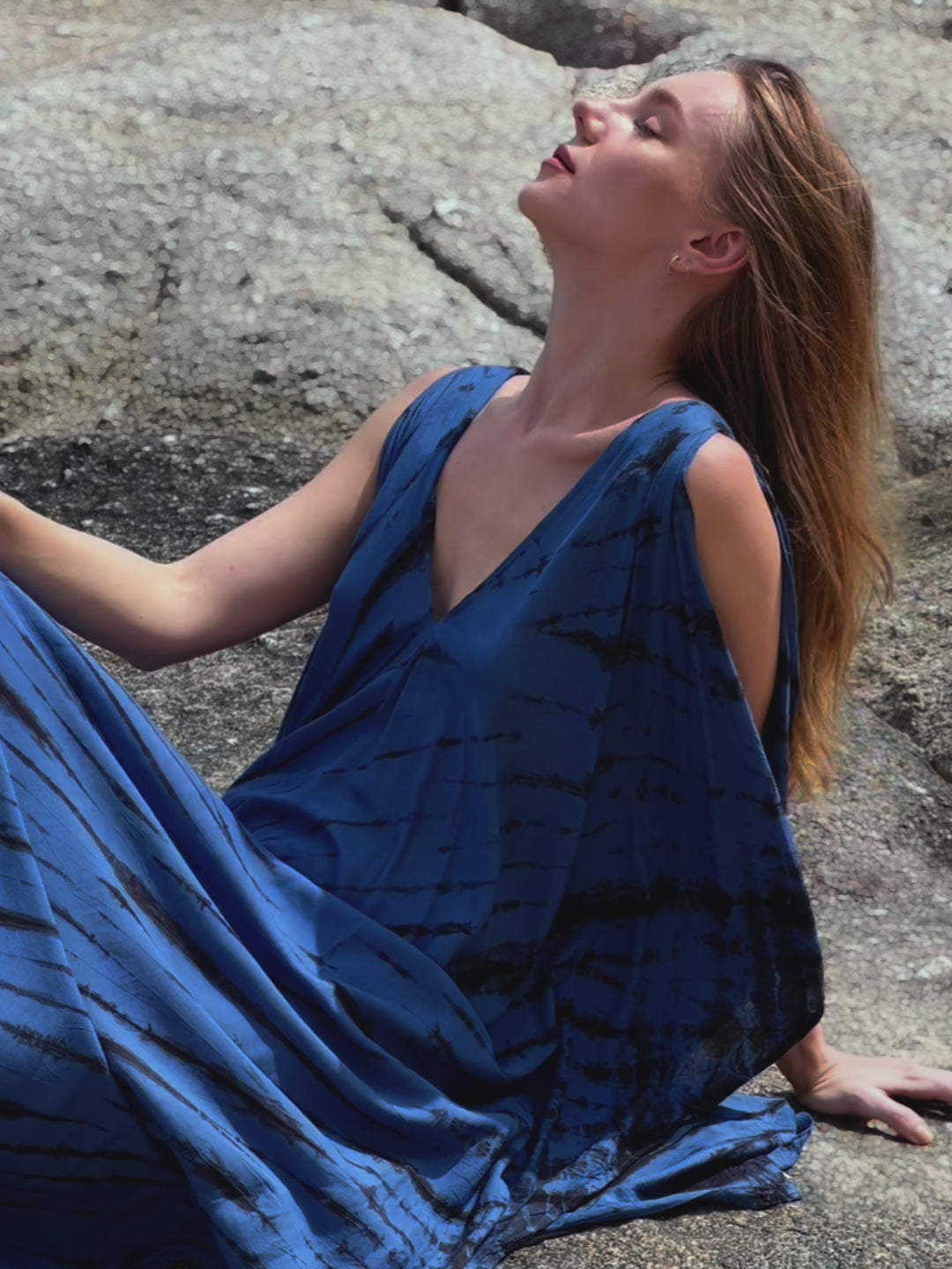 Shop Blue tie dye kaftan, boho beach coverup summer caftan with coco de chom?