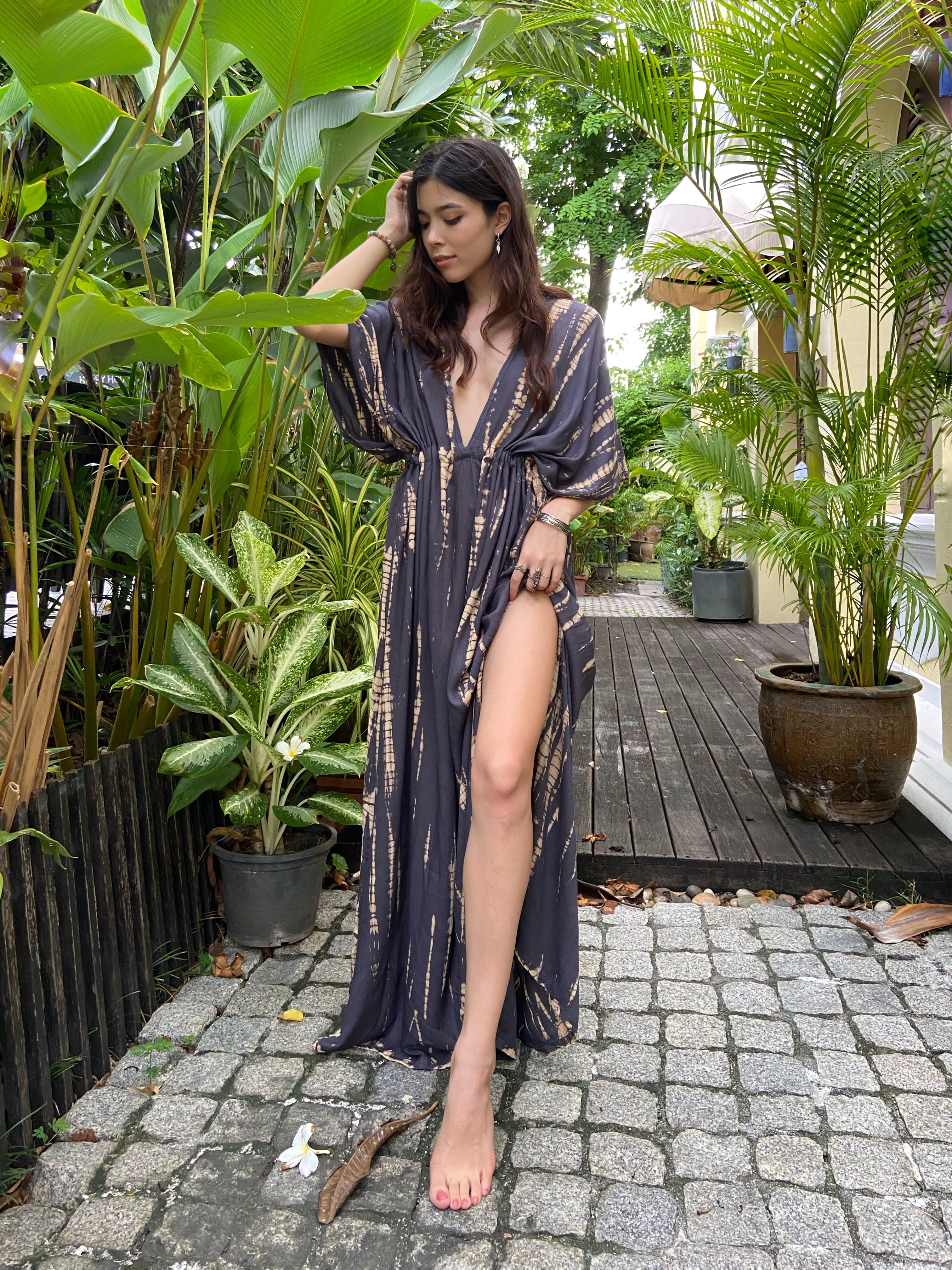 Goddess Tie Dye Kaftan Maxi Dress