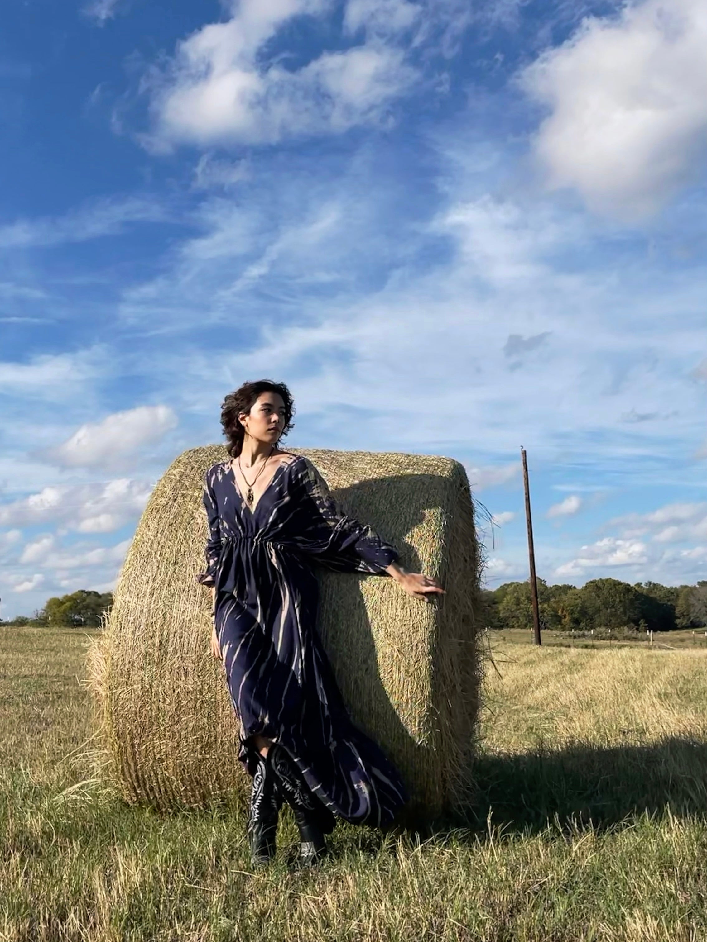 Vera Goddess Maxi Dress - Navy