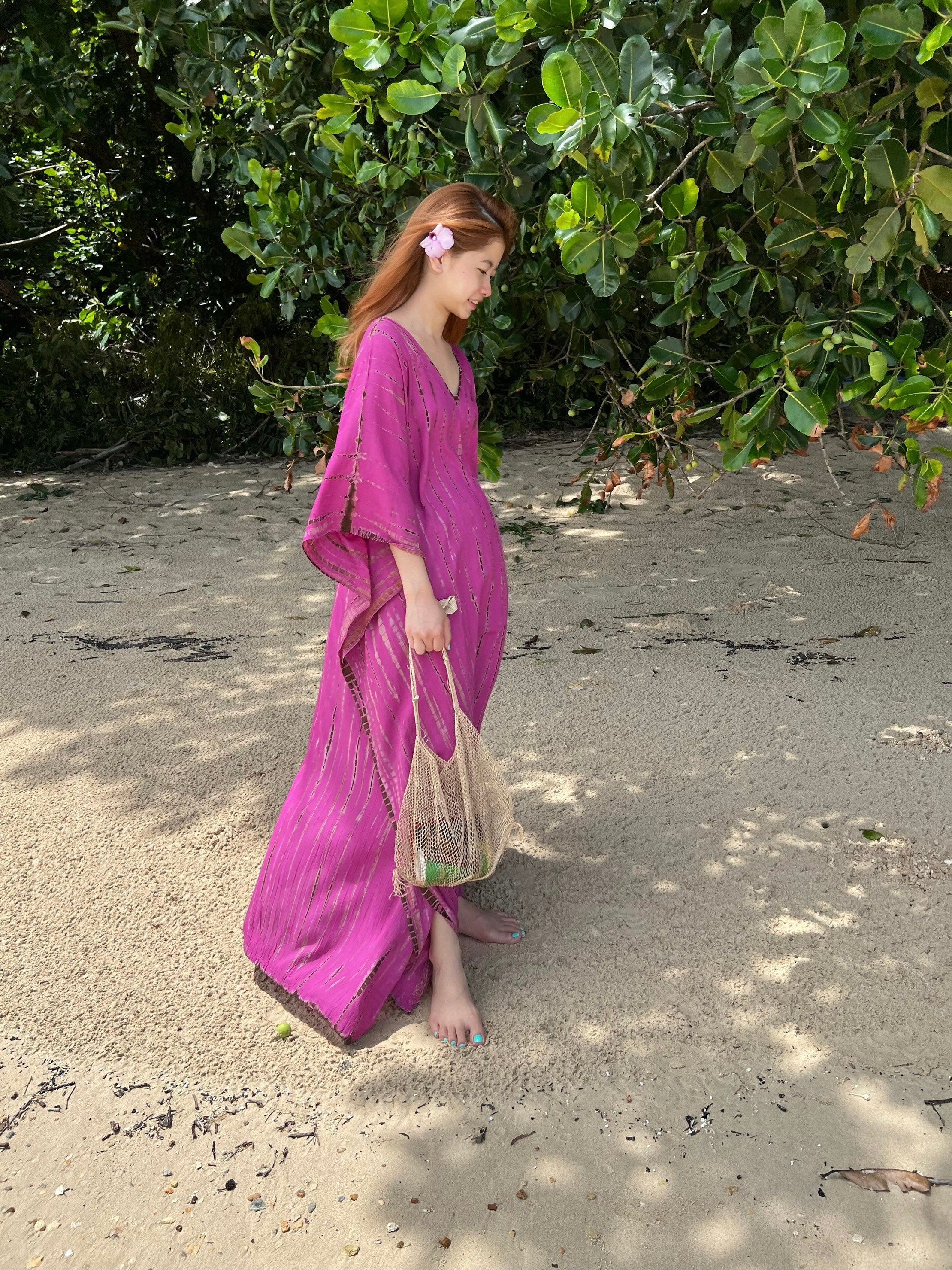 Maya Maxi Kaftan - Bougainvillea Pink