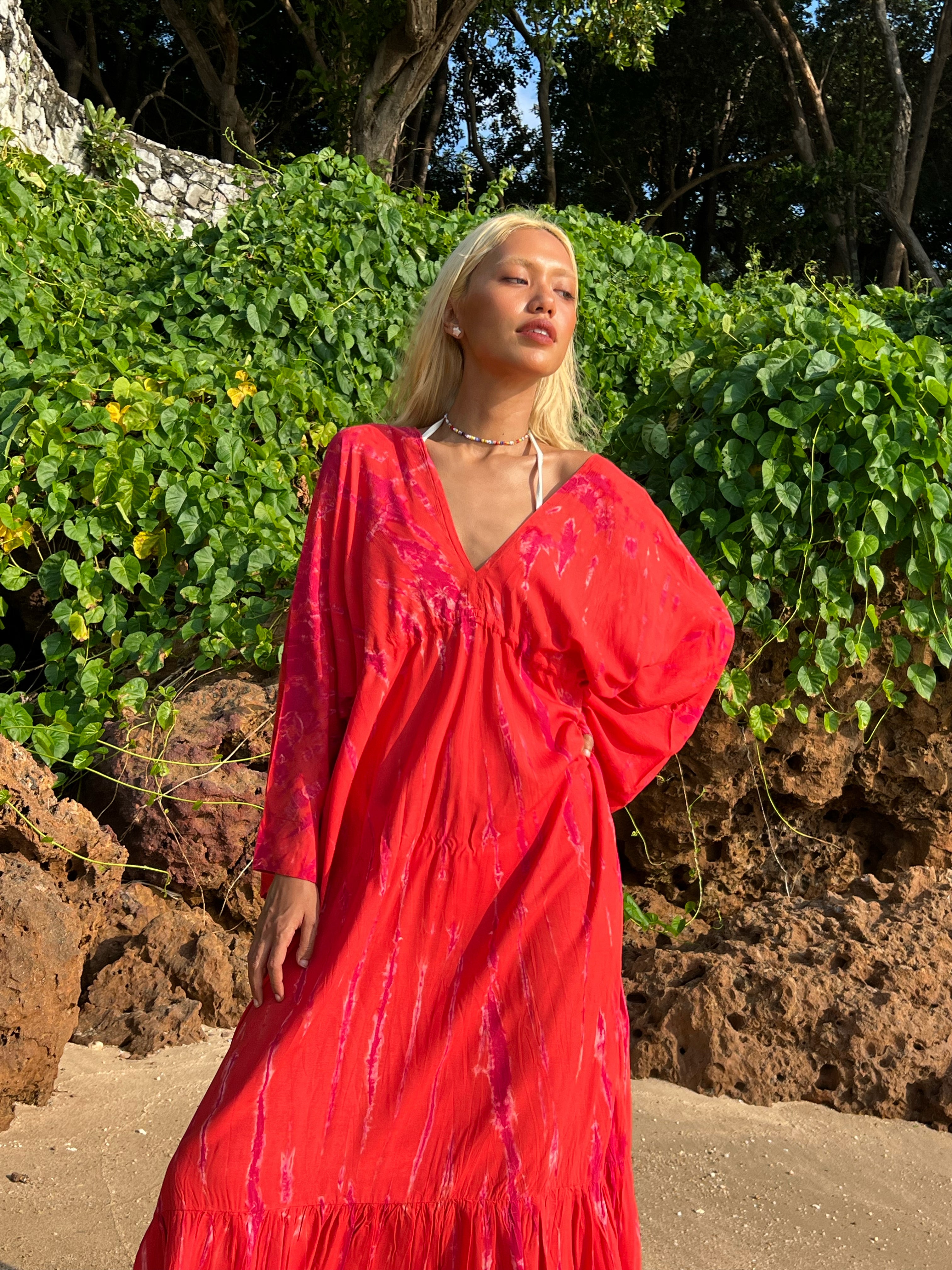 Vera Goddess Maxi Dress - Red