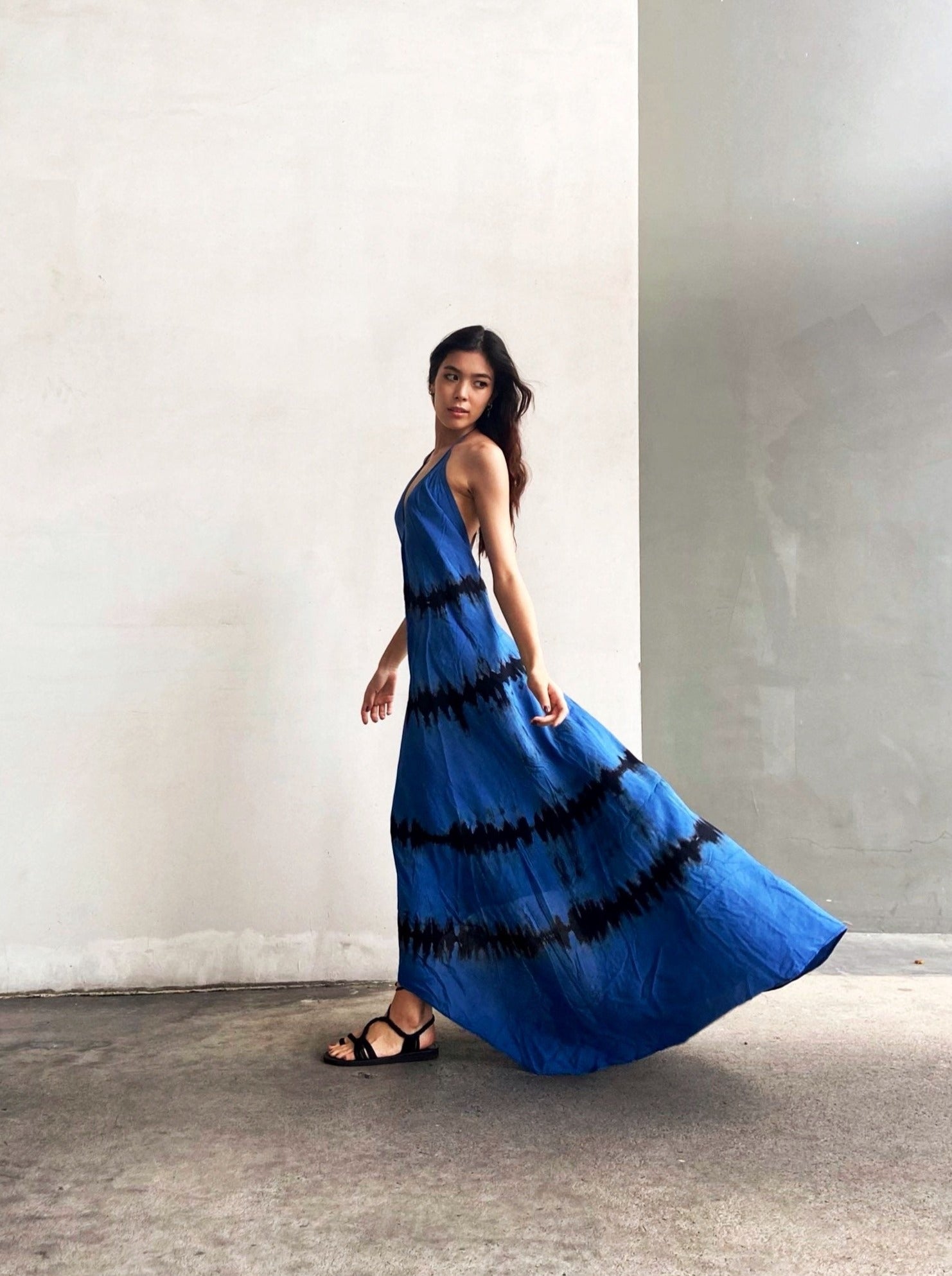 Flamingo Tie dye Maxi Dress - Hand tie dye maxi Dress | Coco De Chom | Summer Maxi Dress