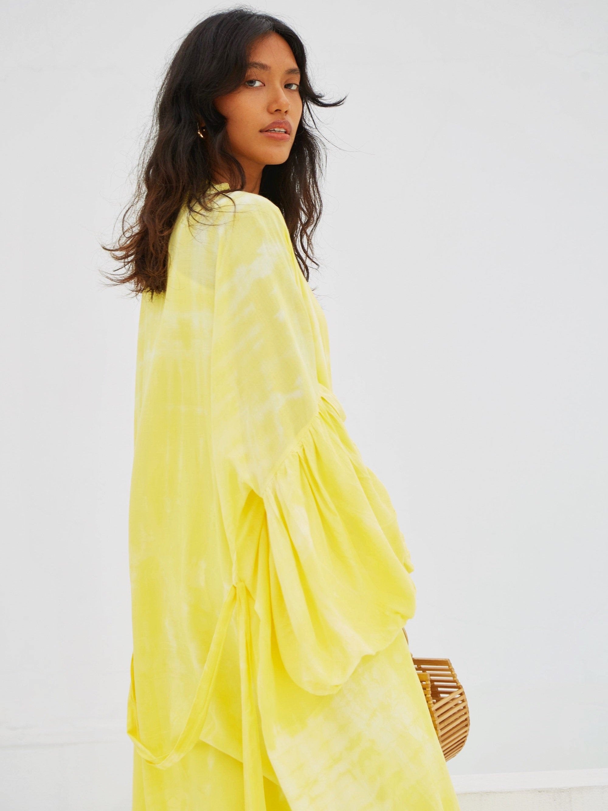 Miko Kimono Robe & Wrap - Yellow