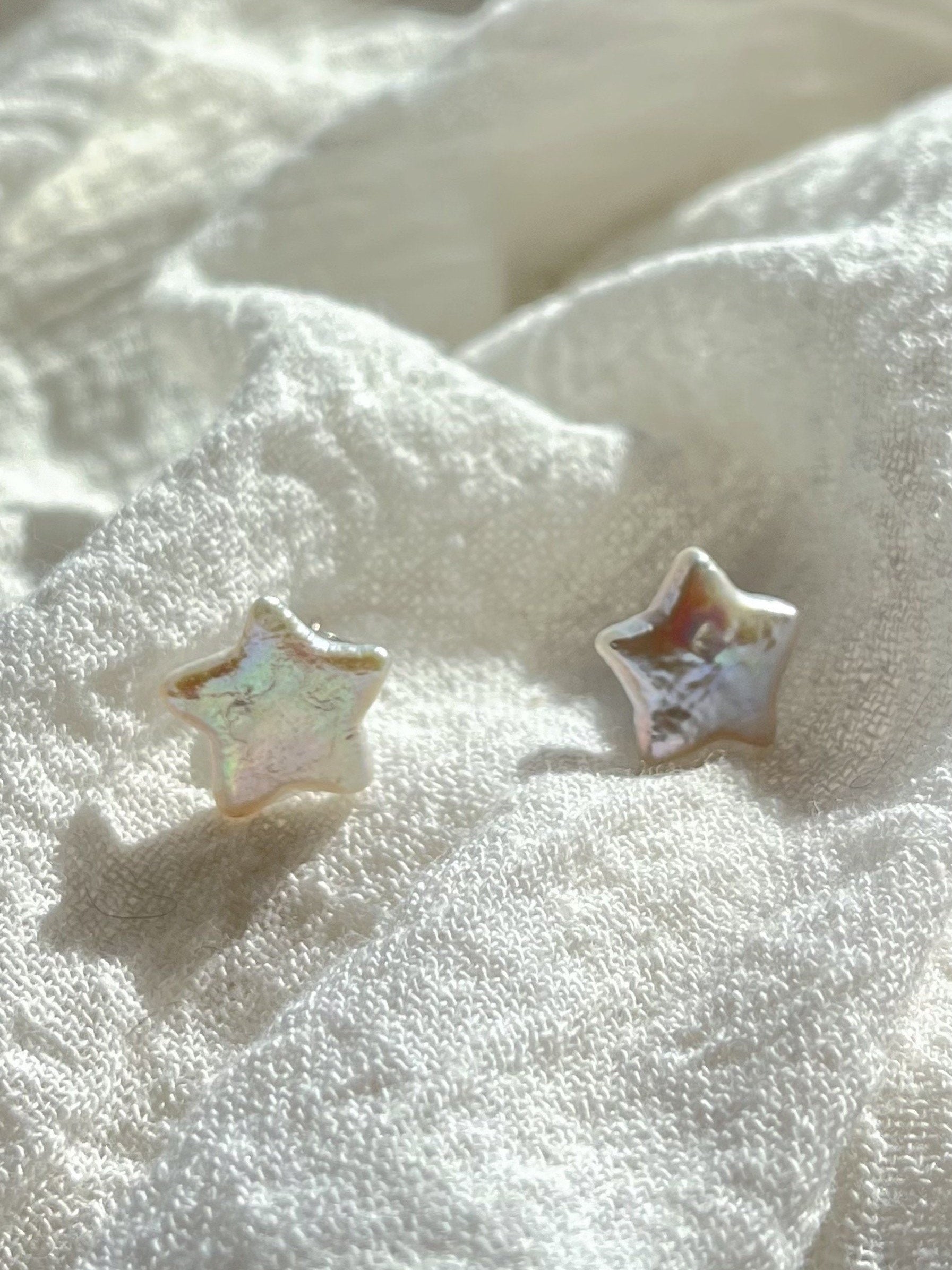 Pearl North Star Earrings