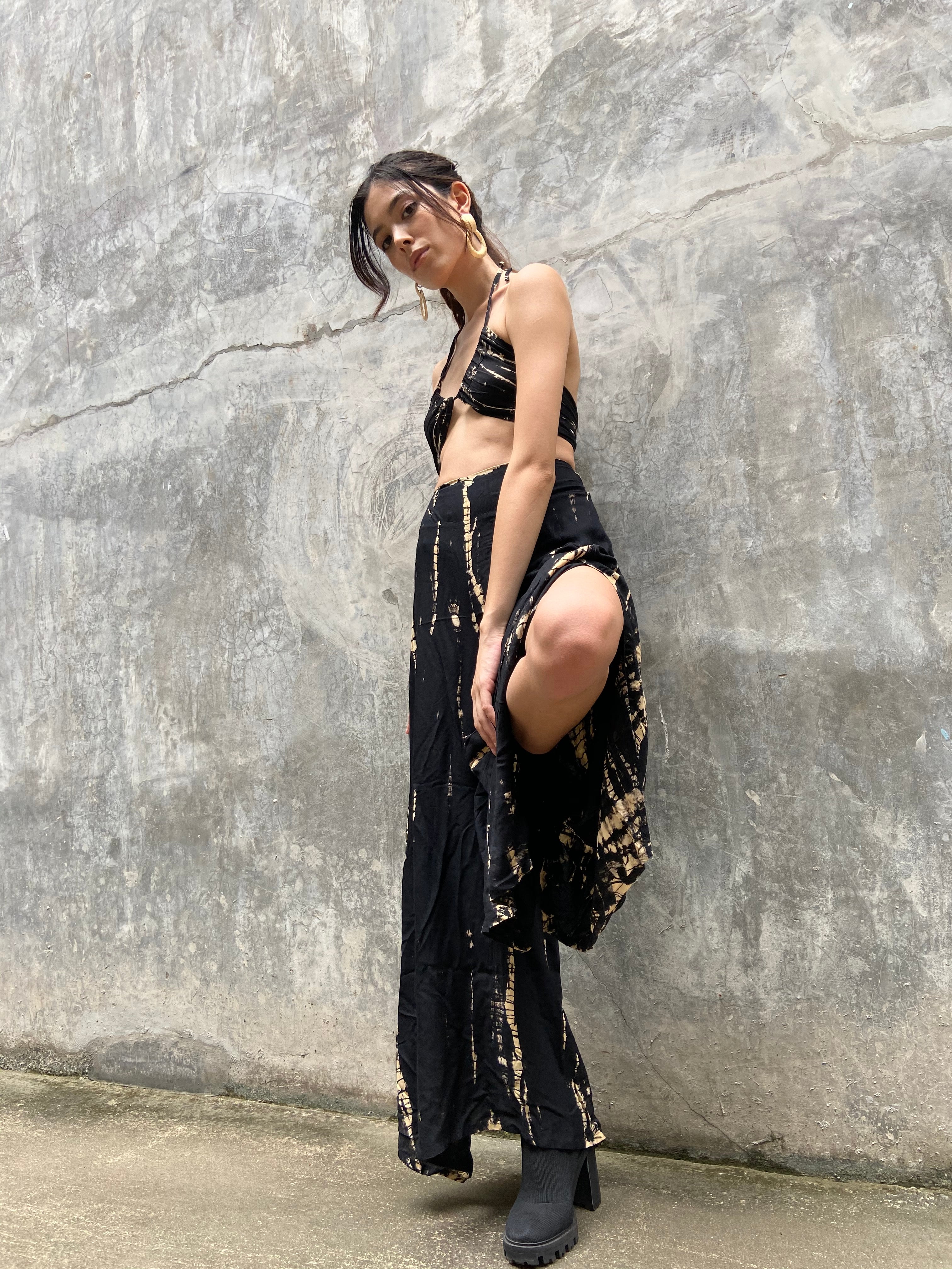 Maya Samurai Tie Dye Trousers -Black
