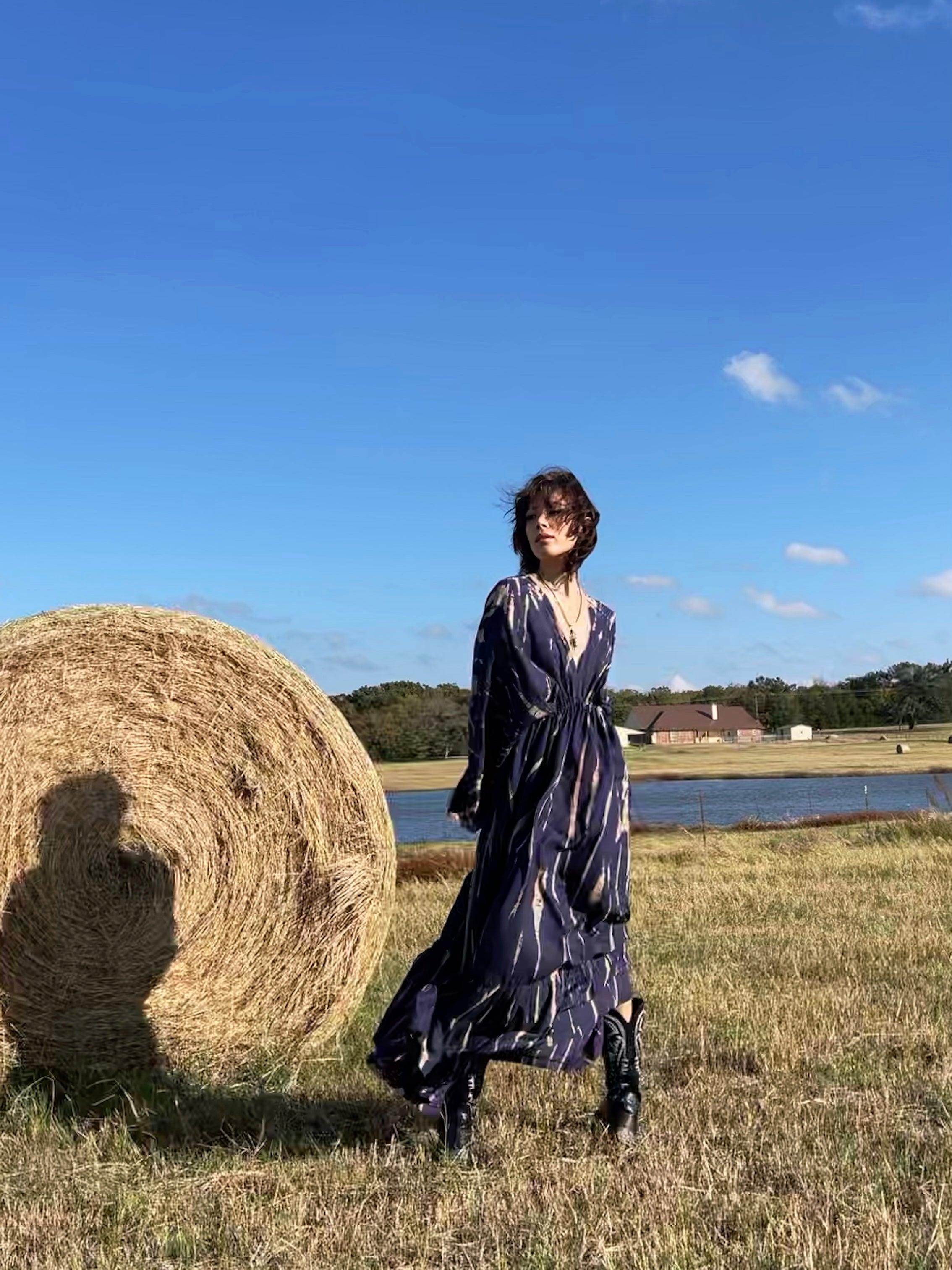 Vera Goddess Maxi Dress - Navy
