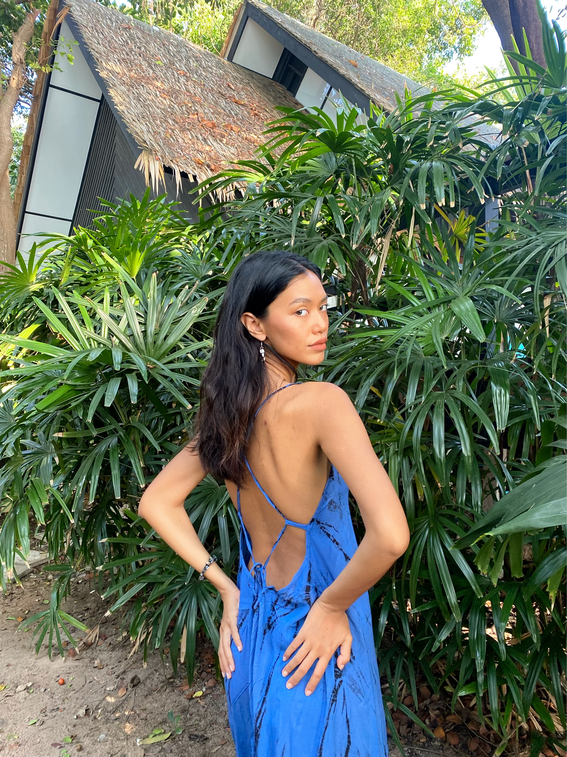 Lulu Tie Dye Slip Maxi Dress - Blue