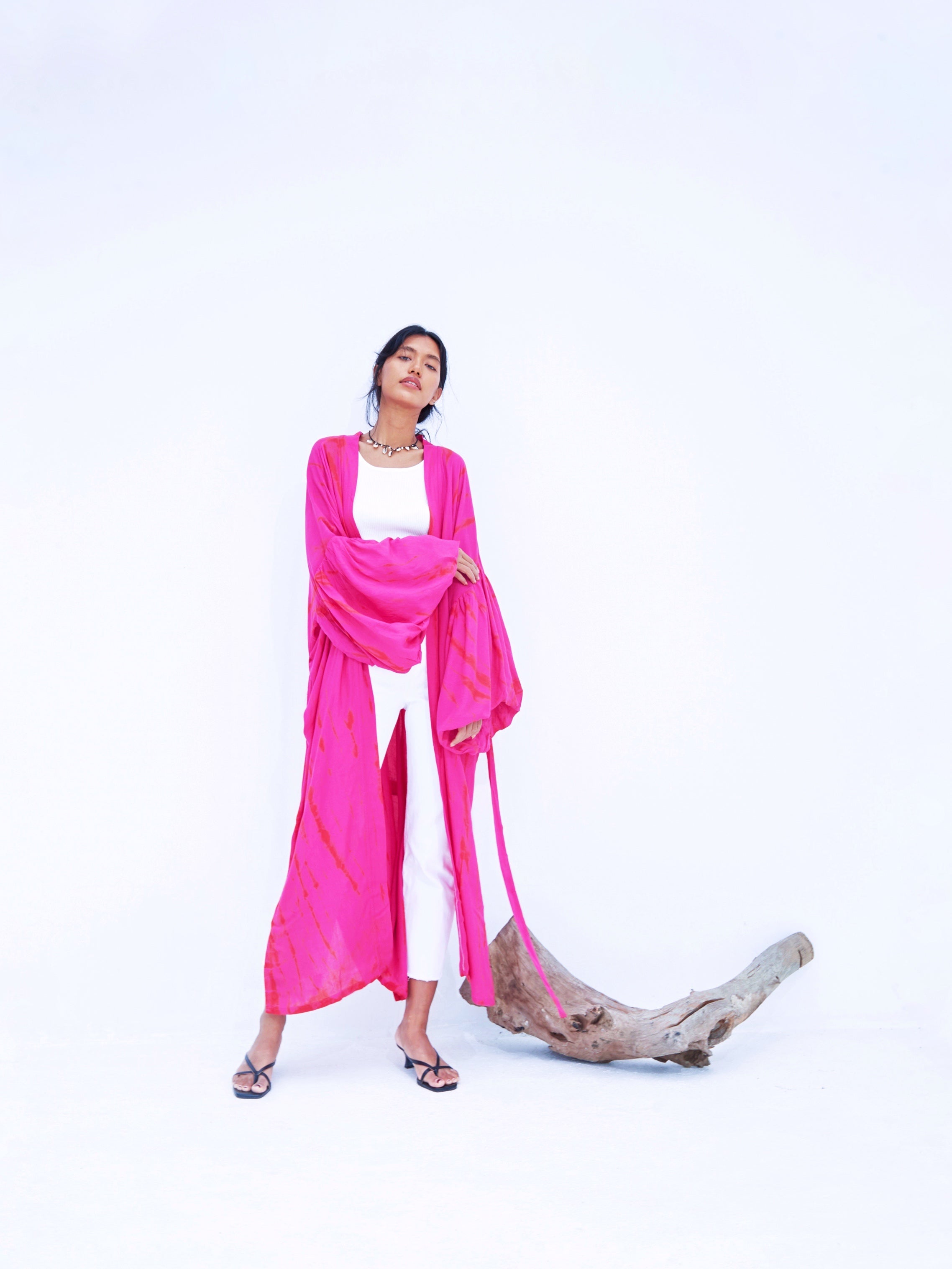 Miko Kimono Robe & Wrap - Hot Pink