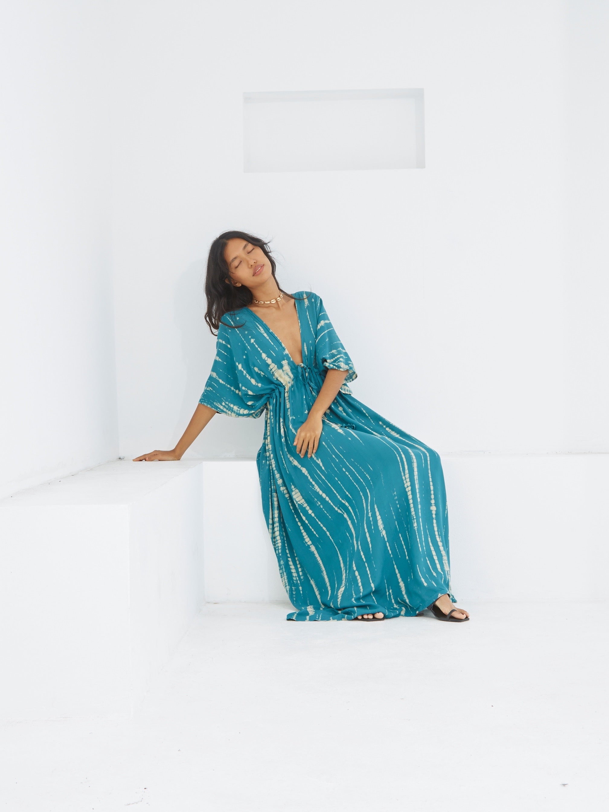 Tie Dye Kaftan maxi Dress - Long Summer Dress | Coco De Chom | Dress for vacation?