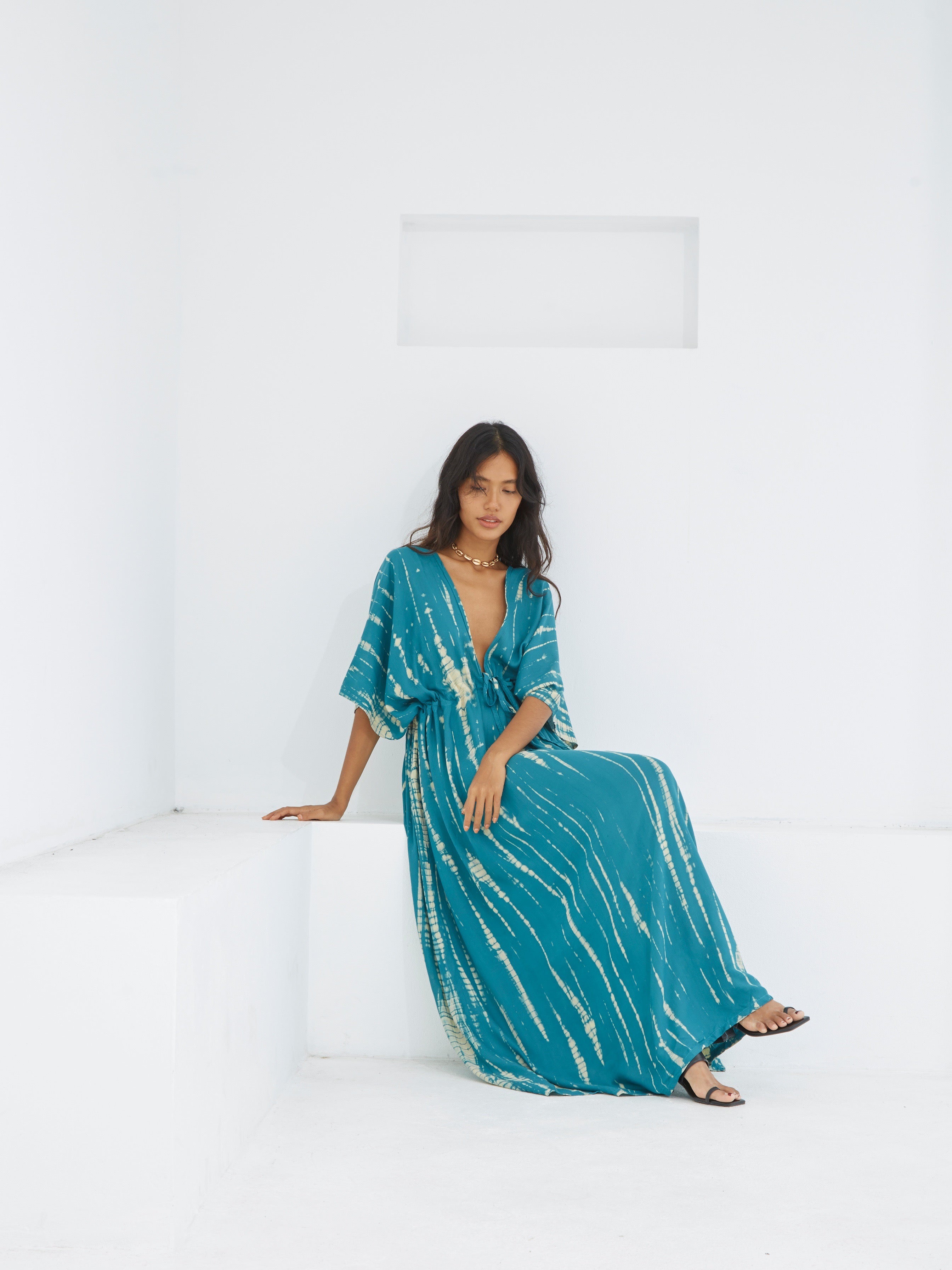 Tie Dye Kaftan maxi Dress - Long Summer Dress | Coco De Chom | Dress for vacation?
