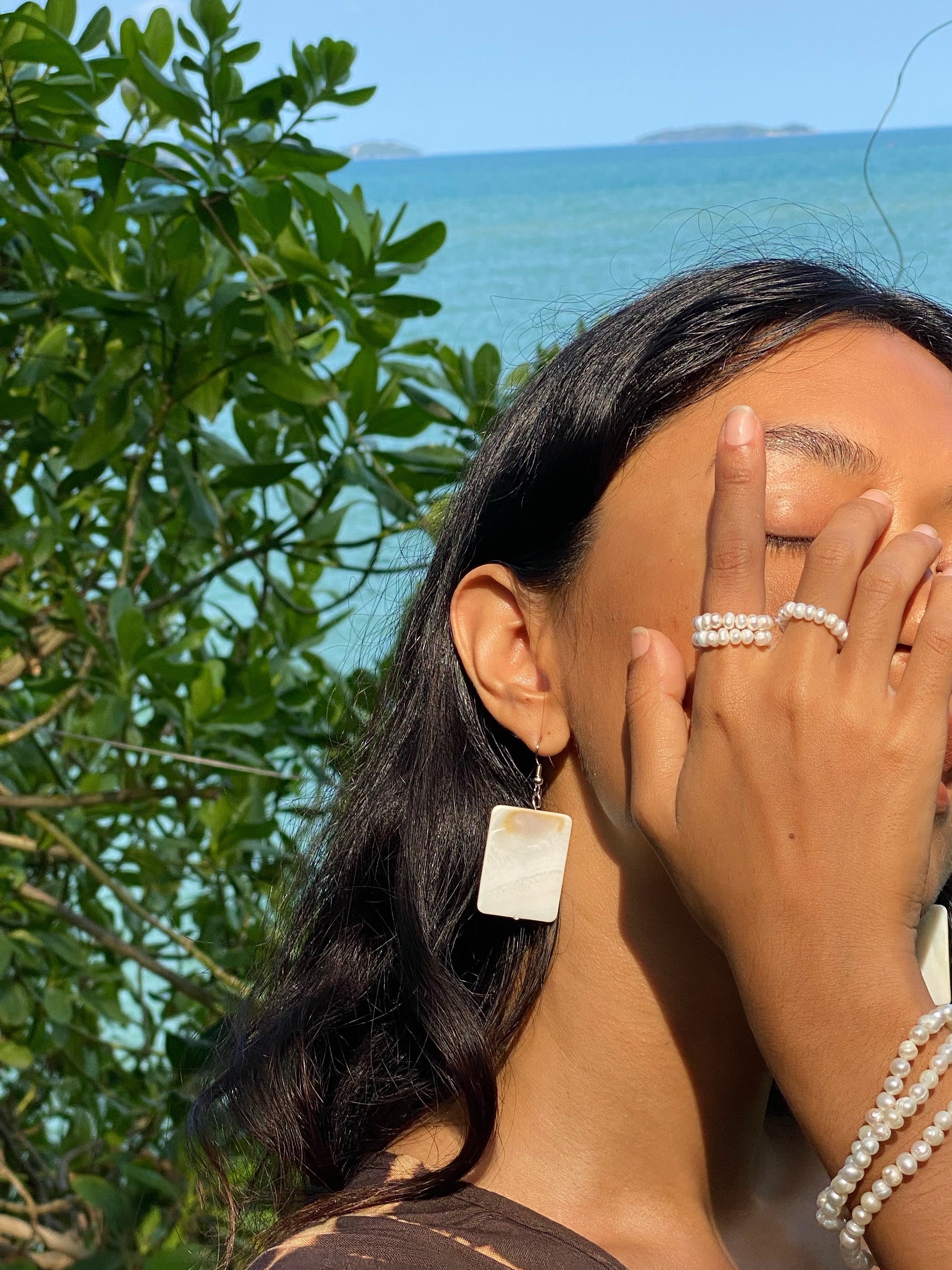 Nacre, Mother of pearl handcrafted Earrings