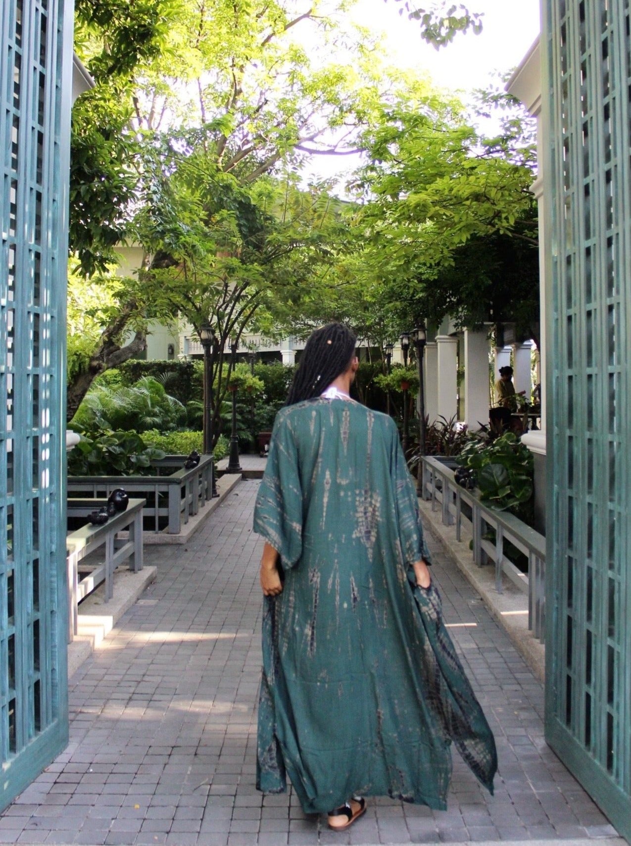 Long kimono robe, tie dye kimono robe