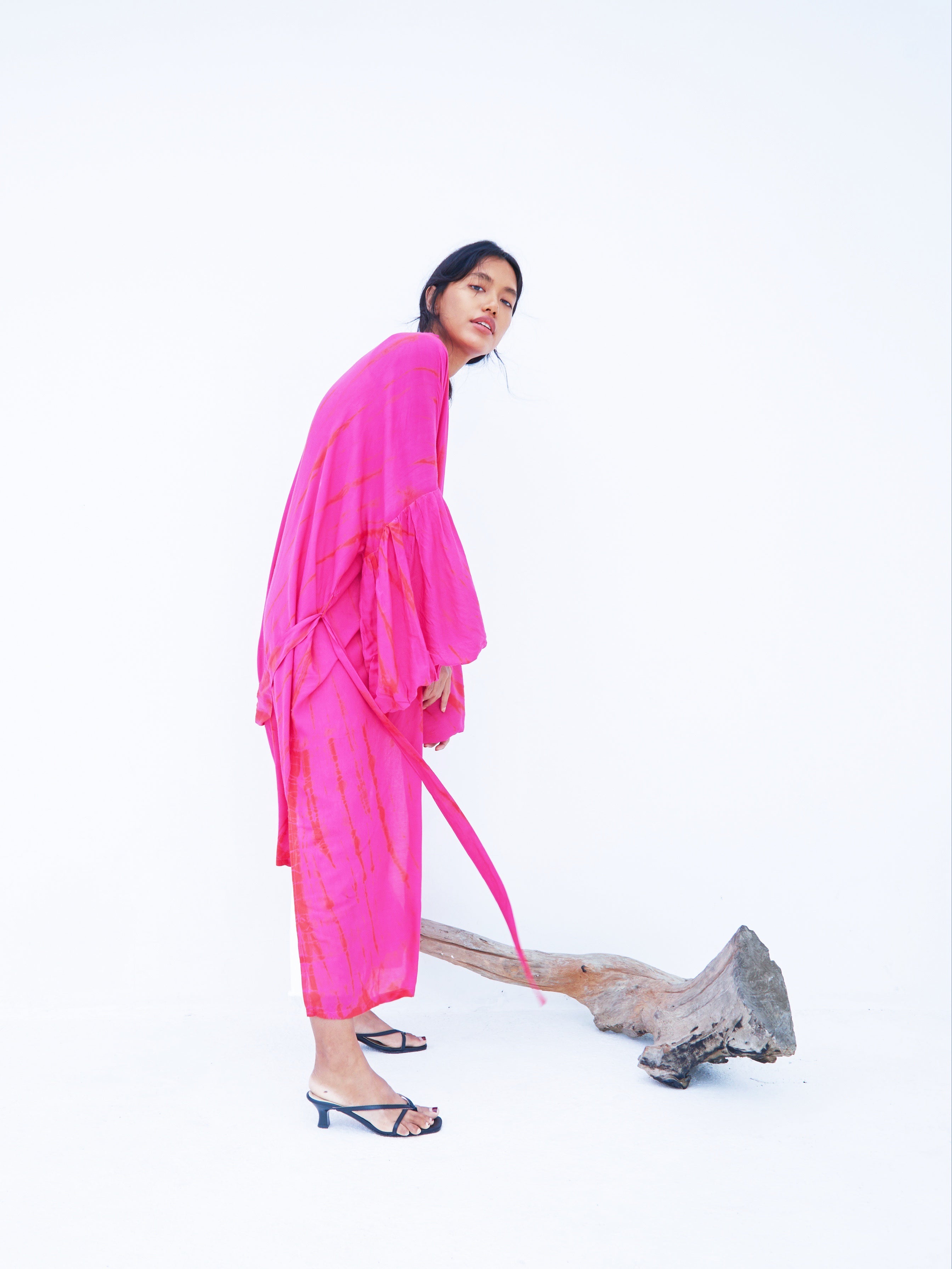 Miko Kimono Robe & Wrap - Hot Pink