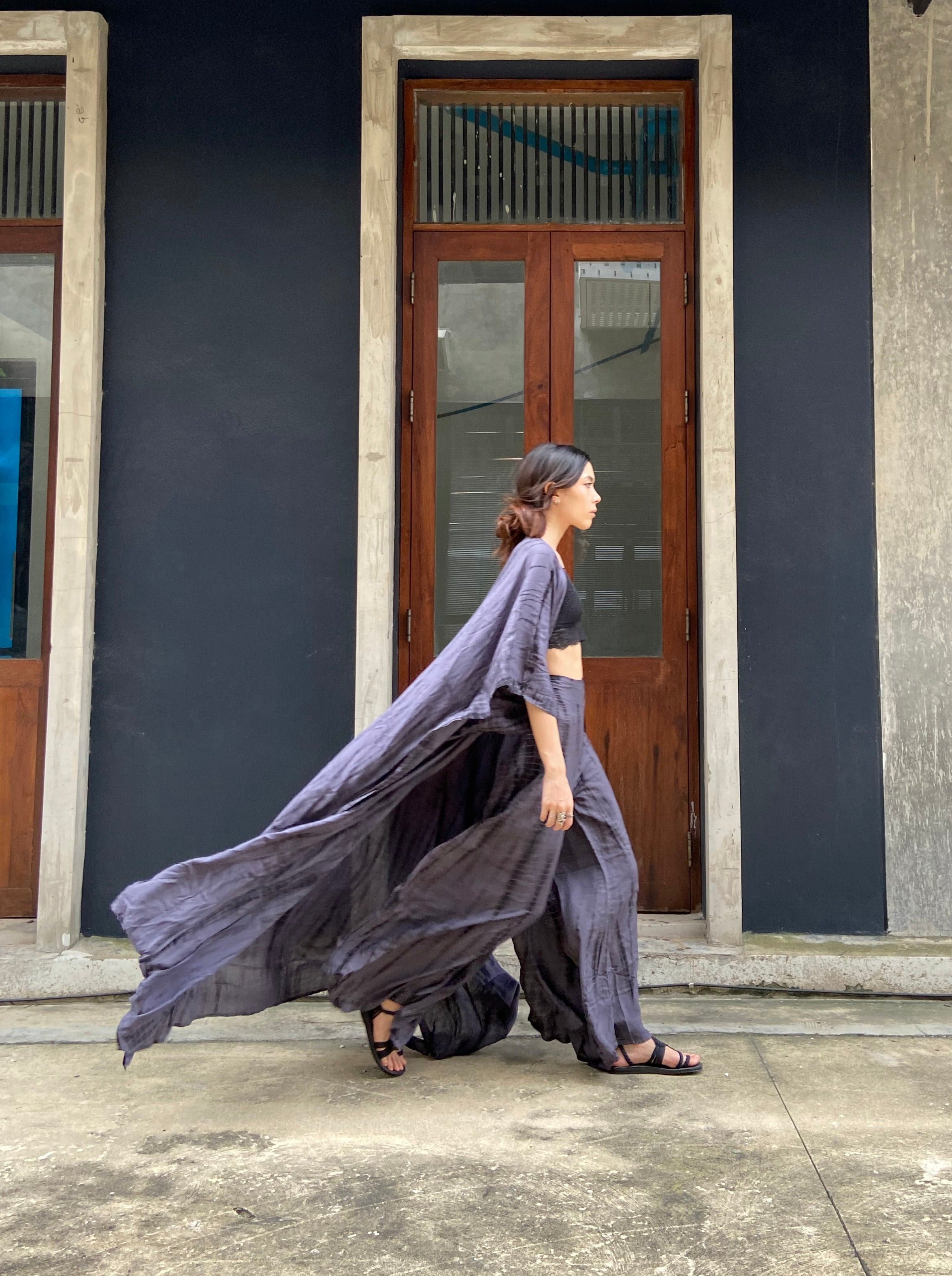 Shop Tie dye kimono robe, Gray tie dye Kimono robe, Bohemian Beach Coverup with Coco de Chom/