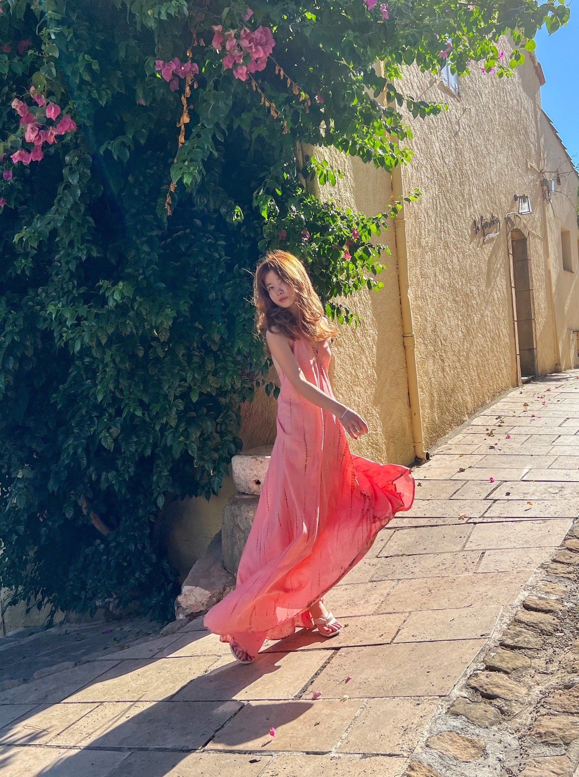 Shop Pink boho tie dye maxi dress, Beach dress tie dye, summer beach dress from Coco de Chom