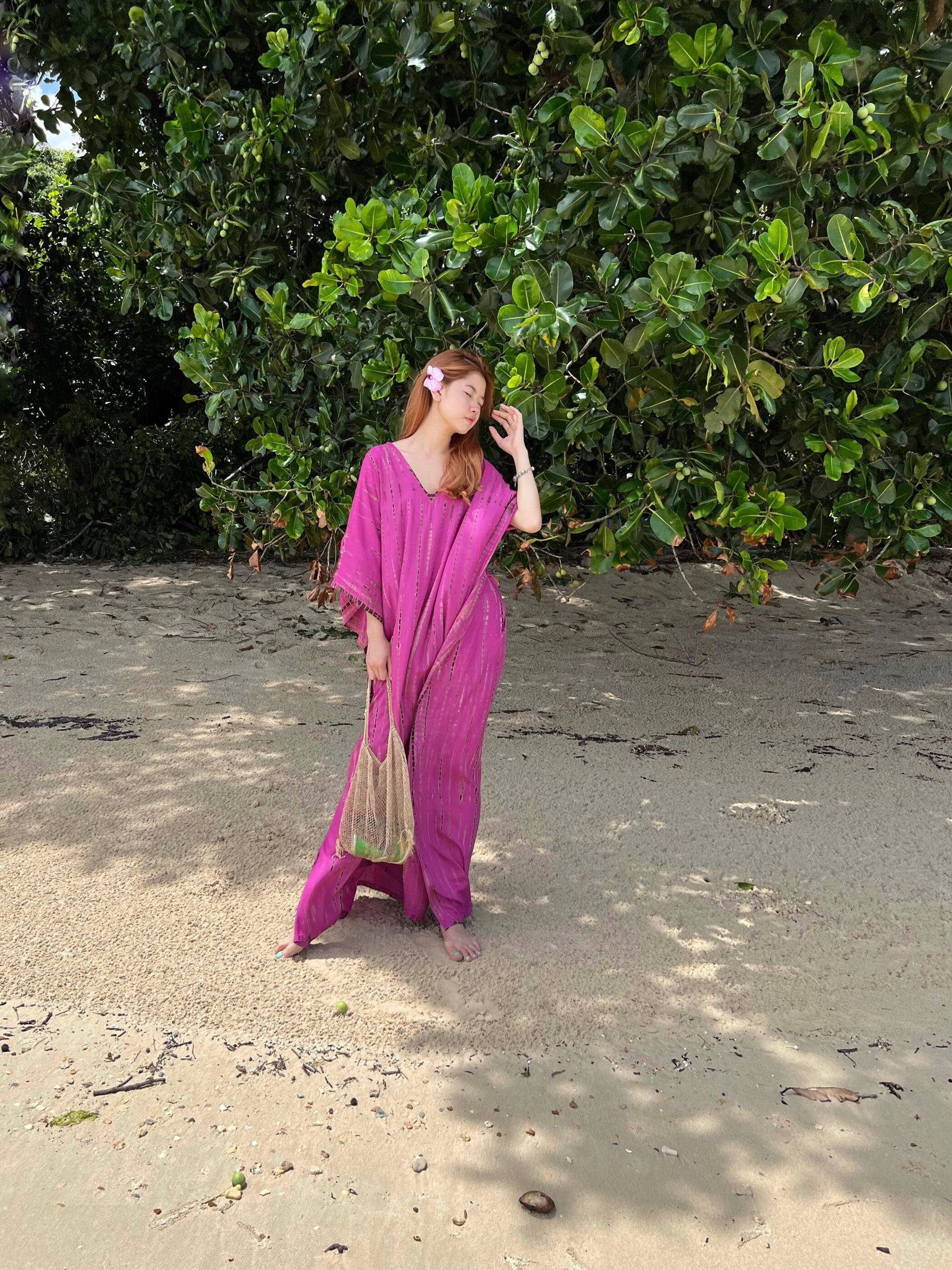 Maya Maxi Kaftan - Bougainvillea Pink