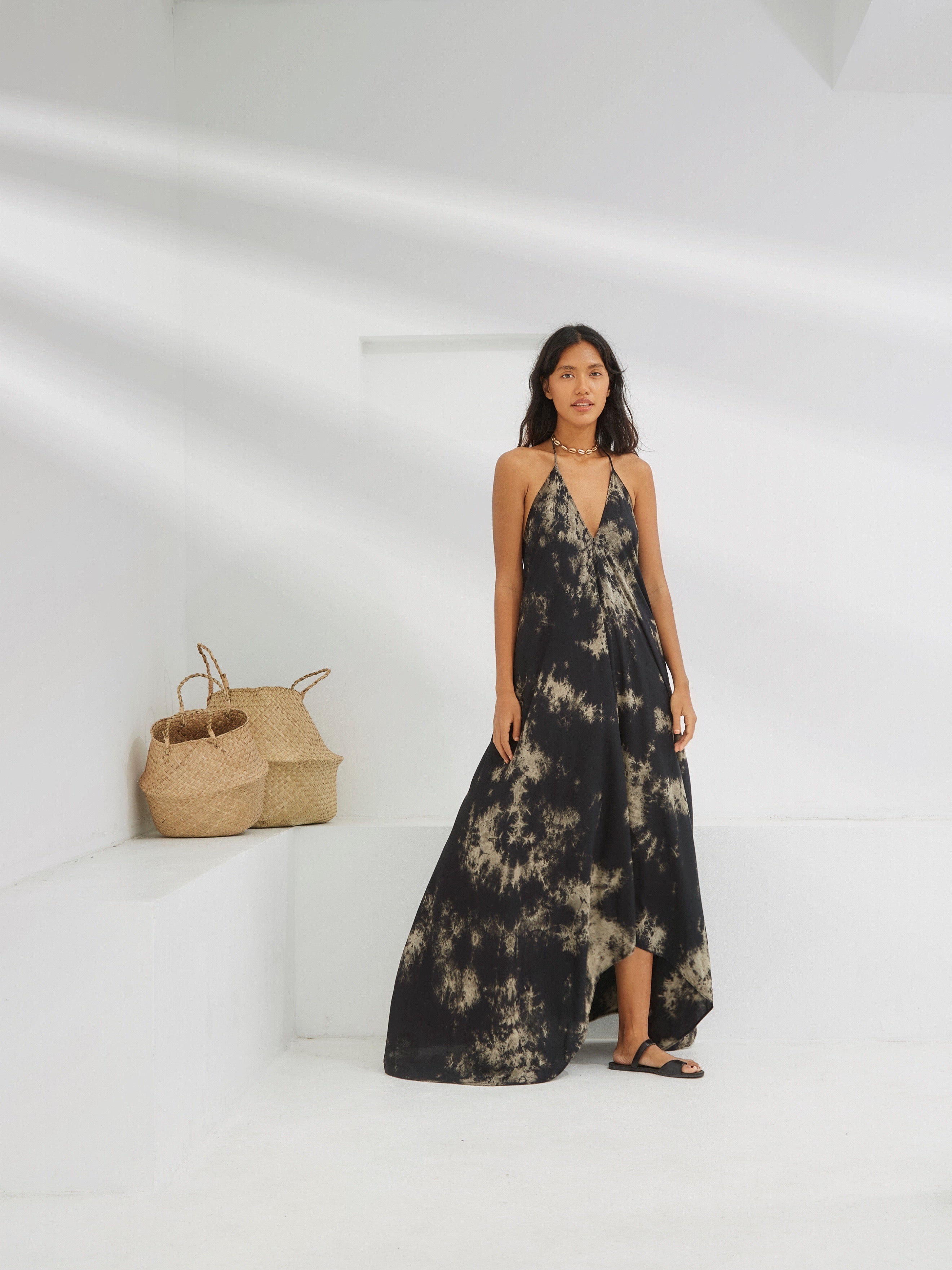 Flamingo Tie dye Maxi Dress | Summer Maxi Dress | CocoDeChom | Maxi Summer Dresses