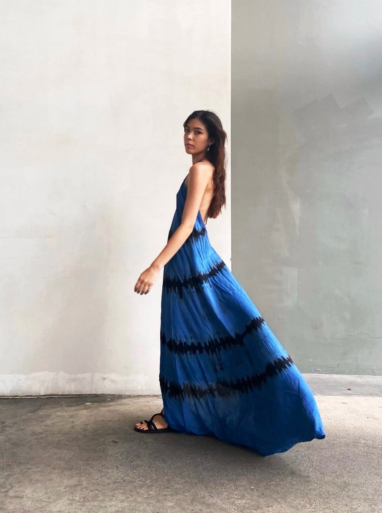 Flamingo Tie dye Maxi Dress - Hand tie dye maxi Dress | Coco De Chom | Summer Maxi Dress