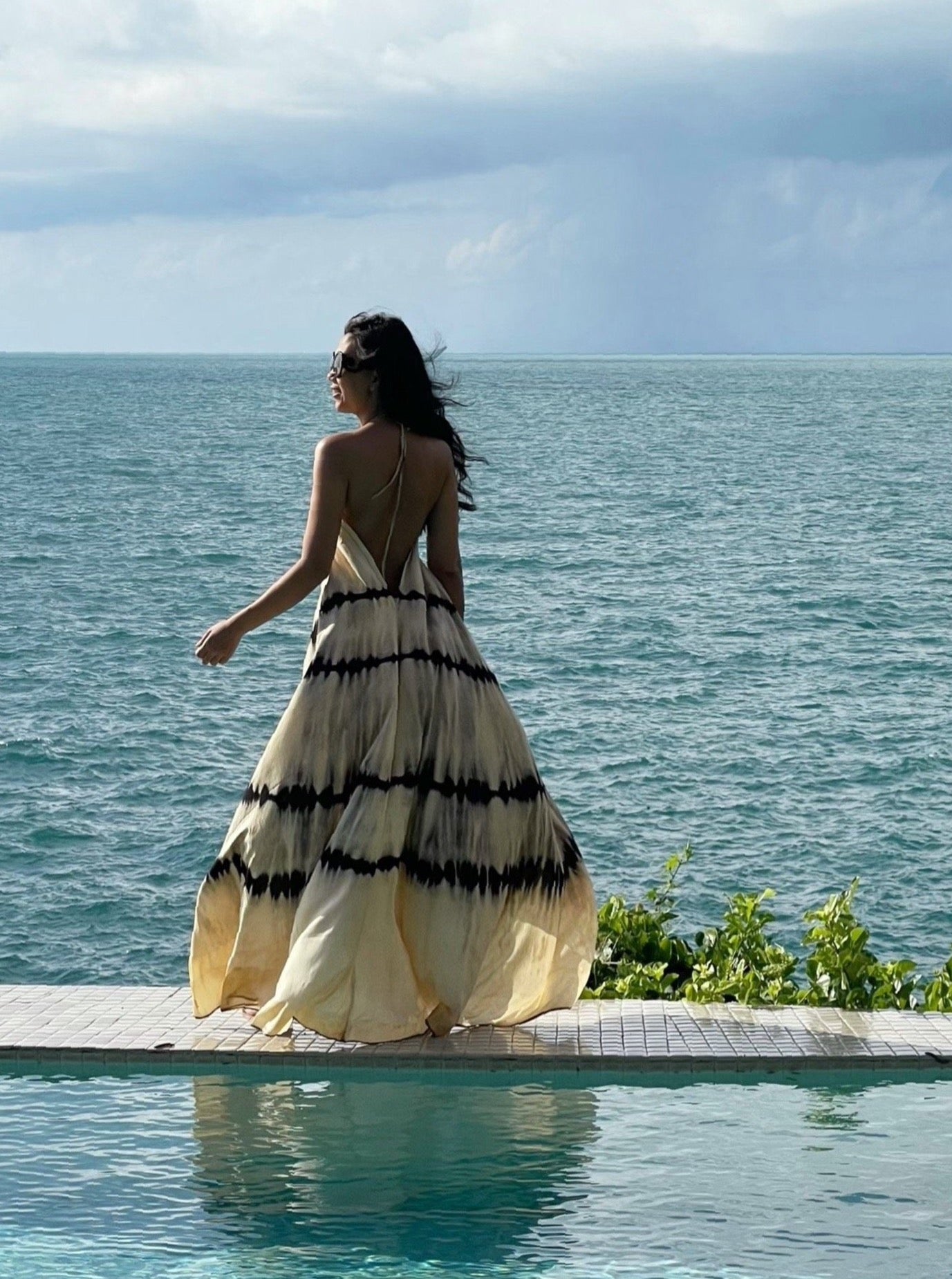 Strapless tie dye maxi dress Clearance