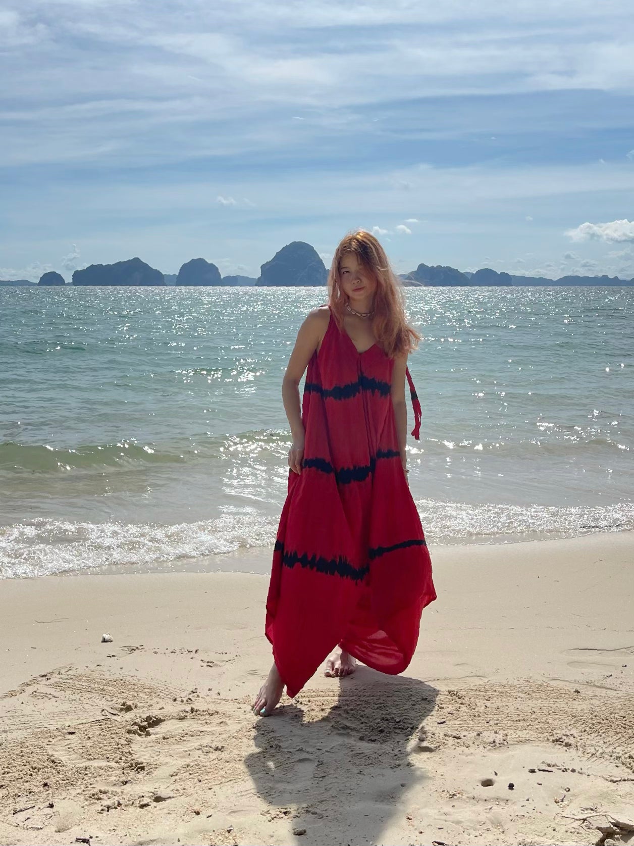 Thara Tie Dye Jumpsuit - Red