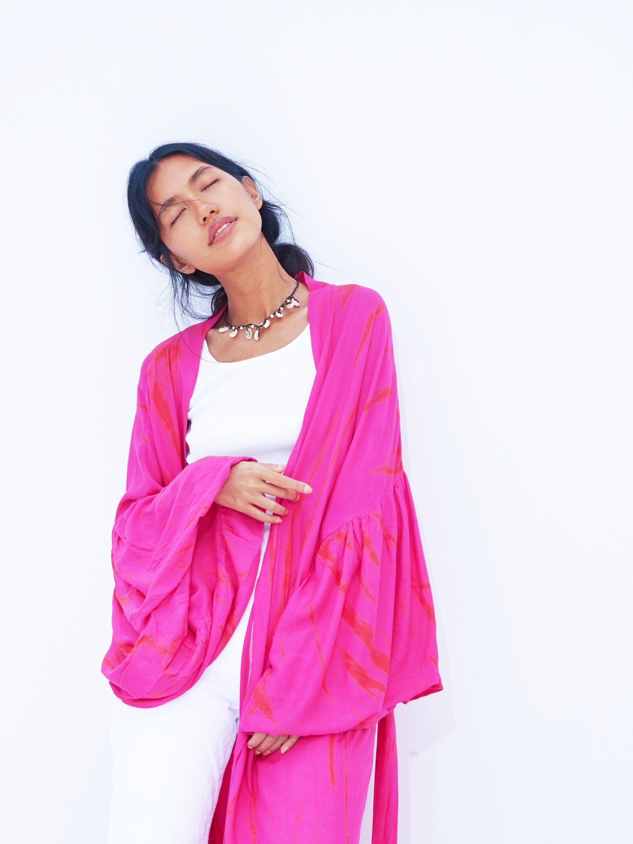 Miko Kimono Robe & Wrap - Hot Pink