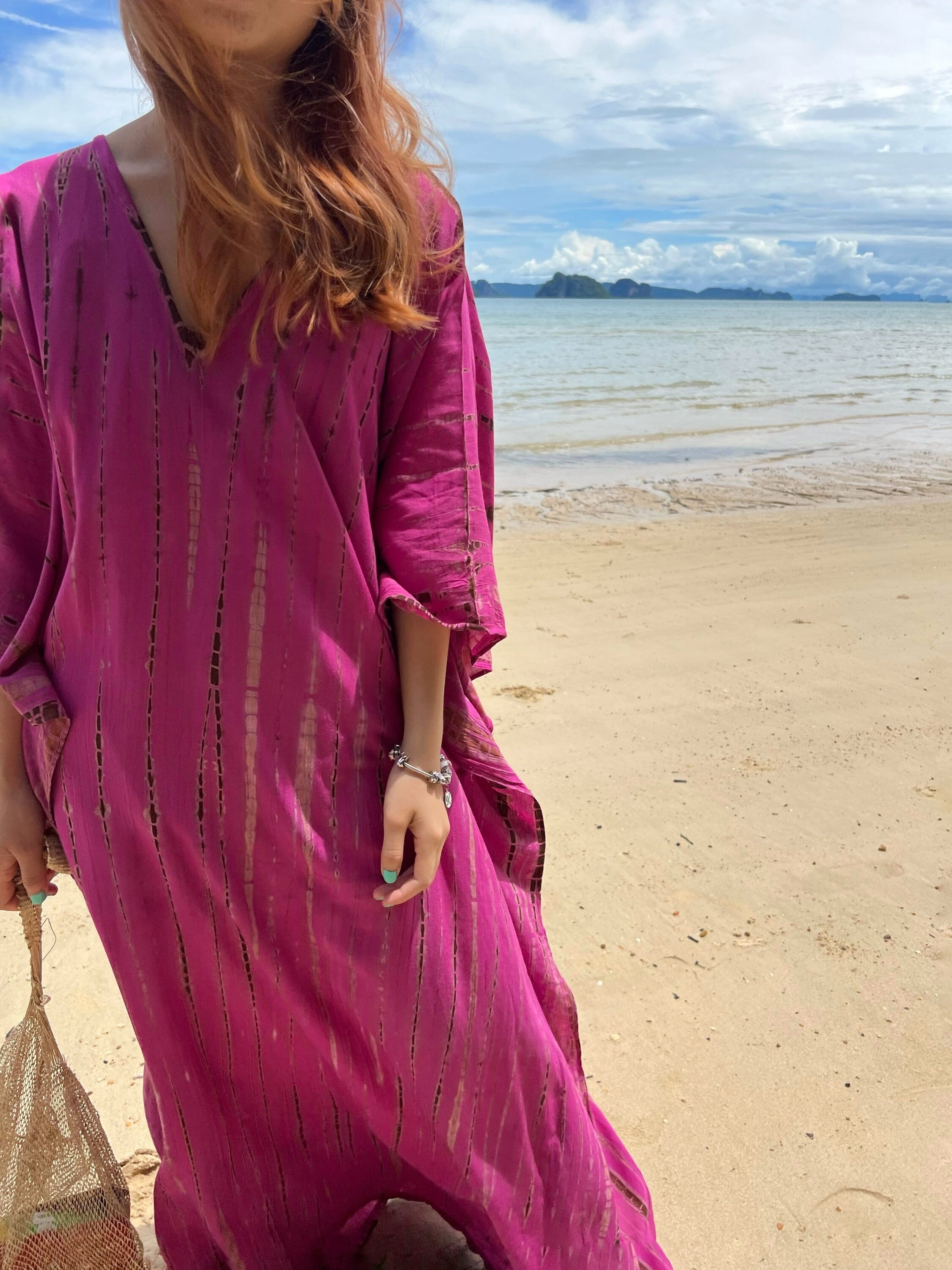Maya Maxi Kaftan - Bougainvillea Pink