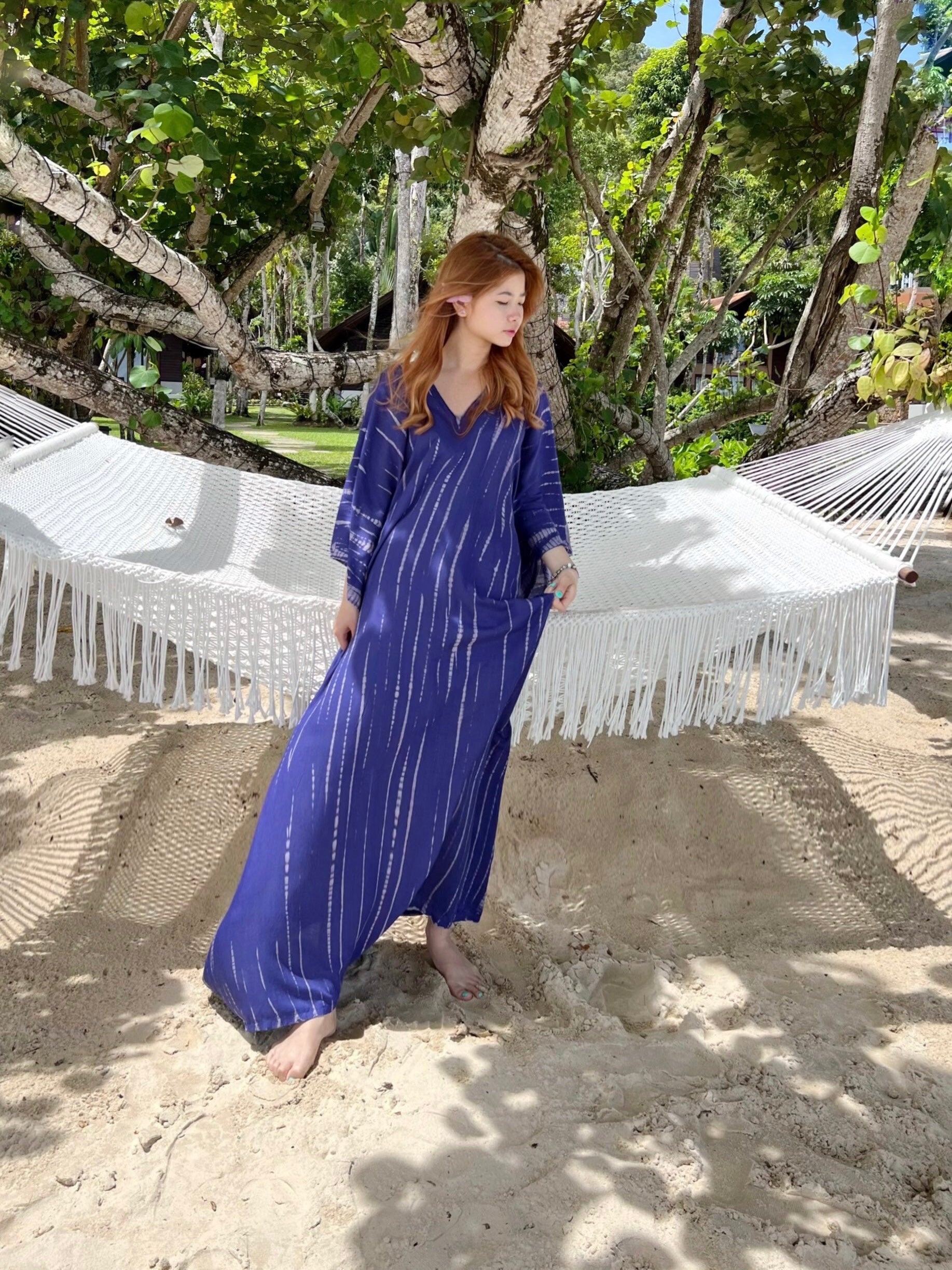 Maya Maxi kaftan dress | Versatile Dress|long tie and dye kaftan style maxi dress |This versatile boho kaftan can be worn anywhere | boho maxi kaftan dress | Coco de Chom