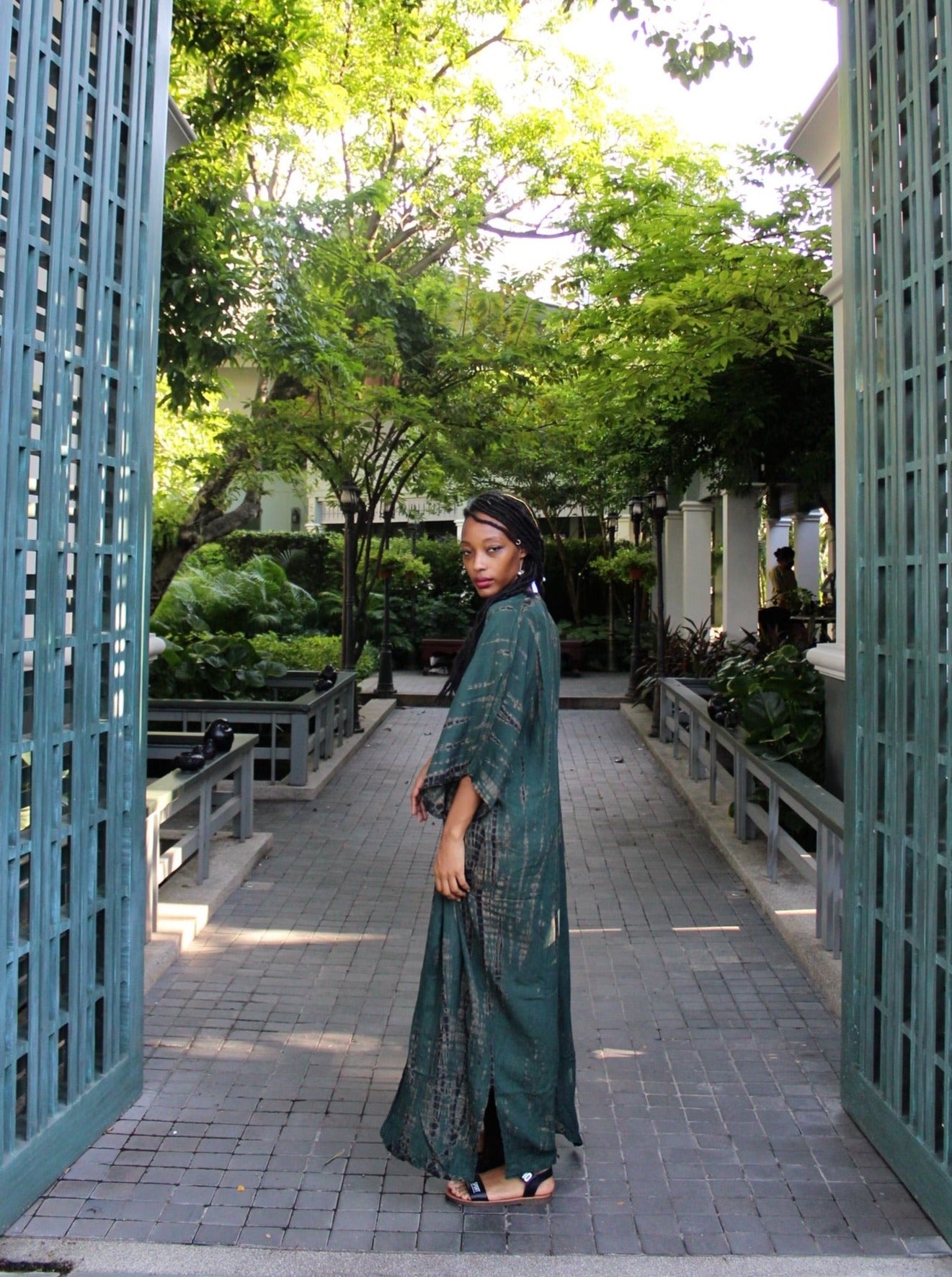 Shop Long kimono robe, tie dye kimono robe with boho style with unique handcrafted by artisans from Coco de Chom?