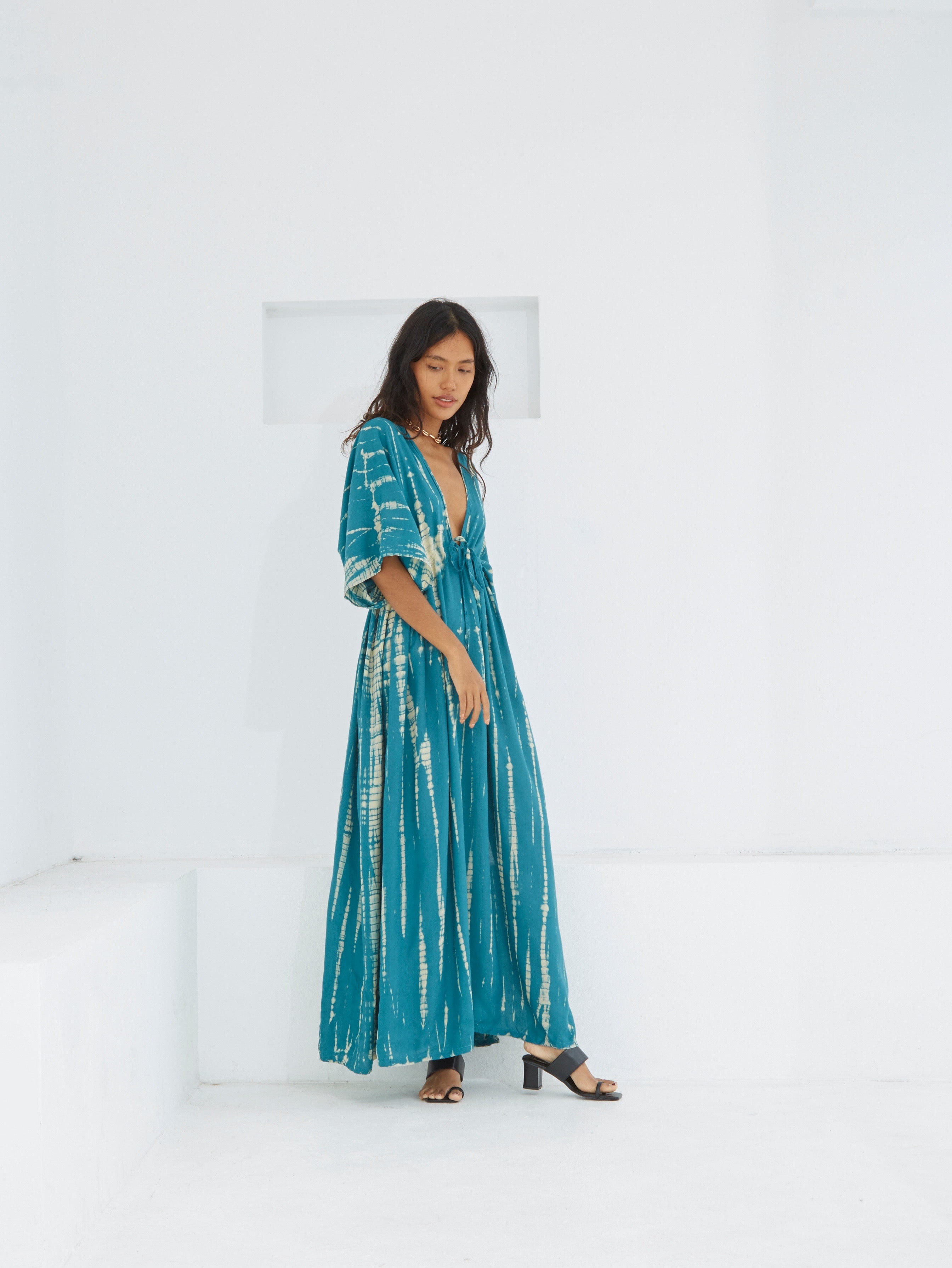 Tie Dye Kaftan maxi Dress - Long Summer Dress | Coco De Chom | Dress for vacation?