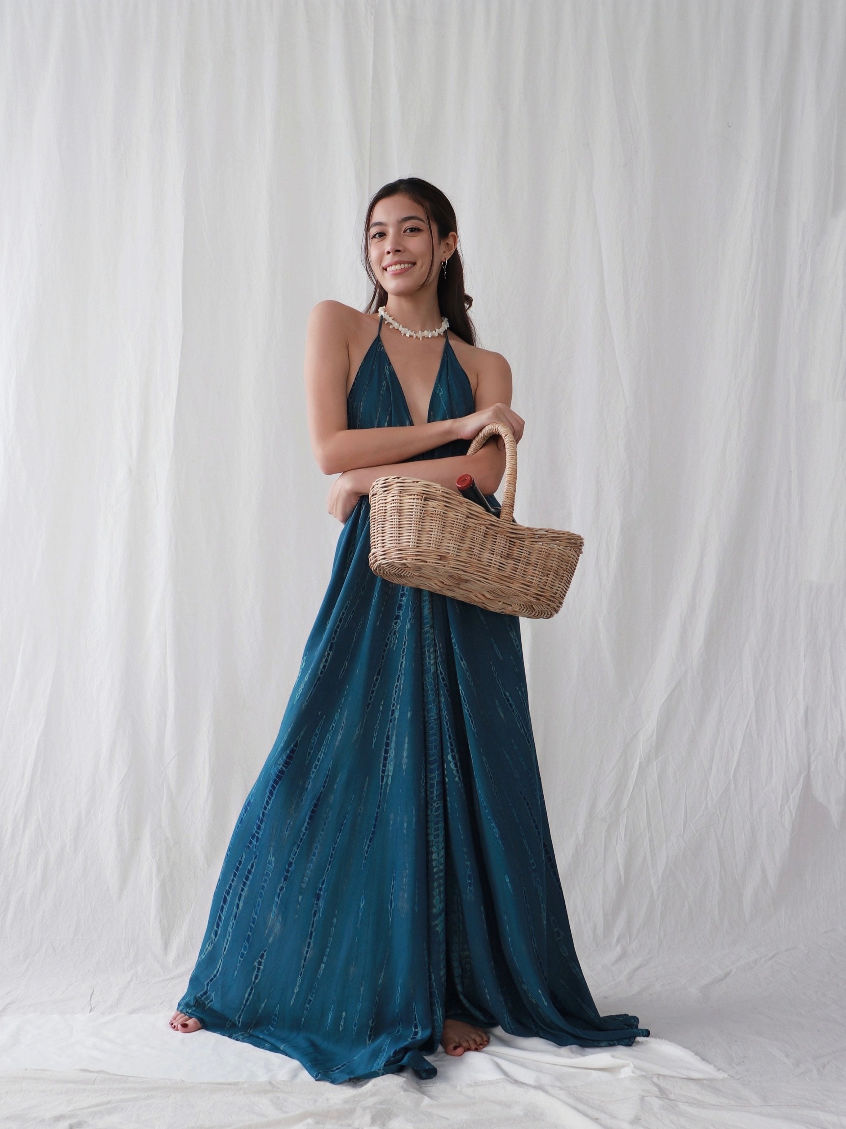 Luna - Beach Maxi Dress For Sale - Tie dye Long Dress | Dress for vacation | Handmade tie dye dress |Coco De Chom