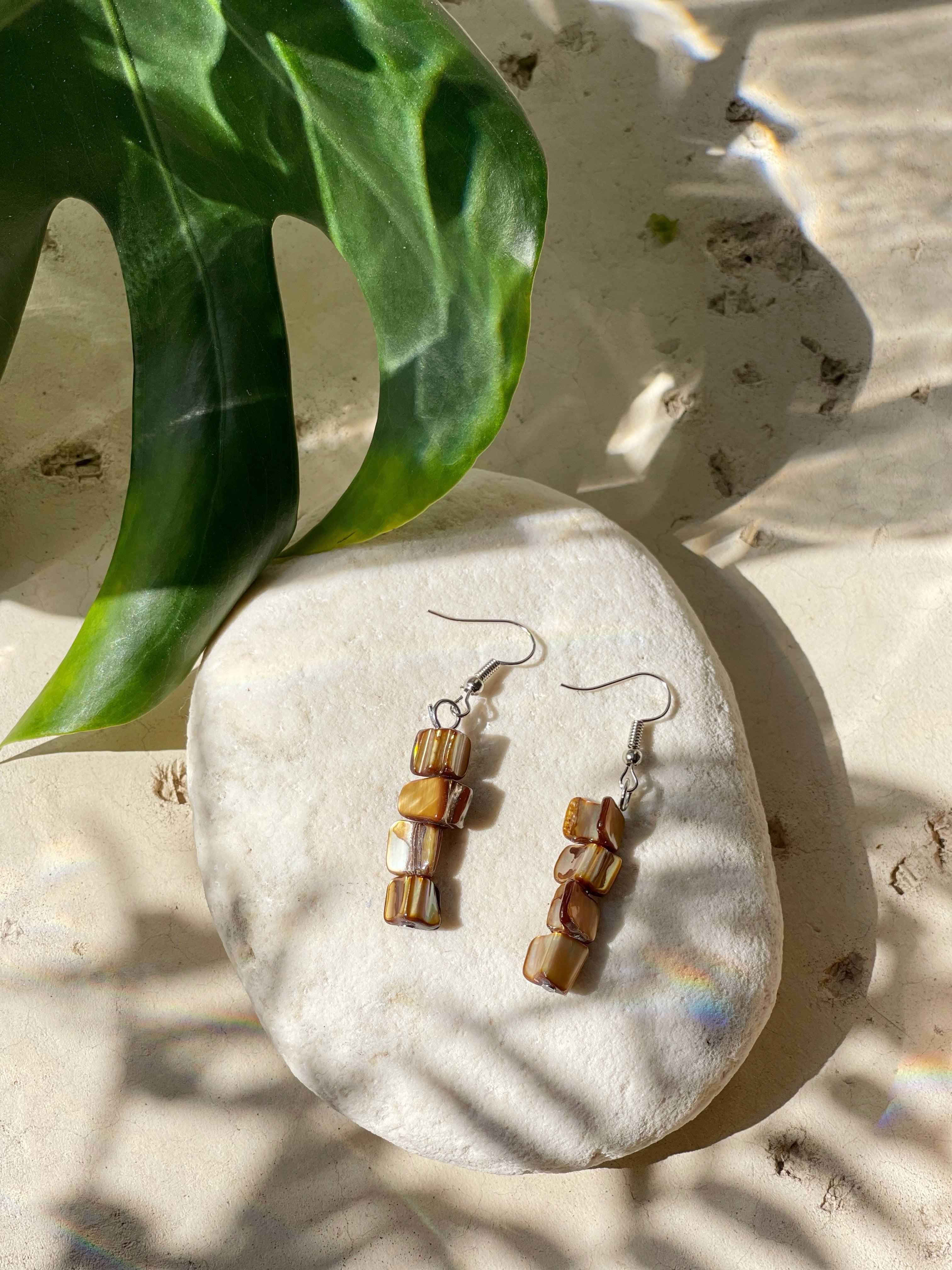 Shop handcrafted Mother of pearl Earrings, beach accessories, Boho earrings from Coco de Chom - boho chic resort ready