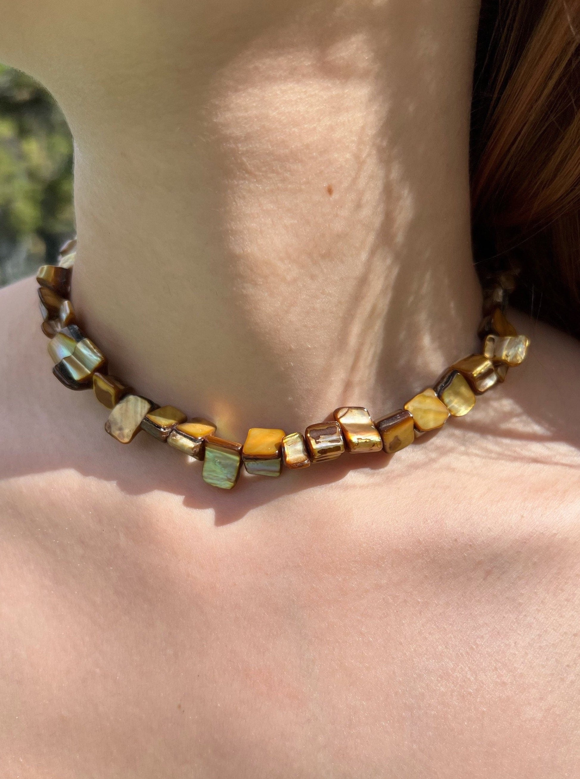 Add this Boho Mother of Pearl Necklace to your wardrobe! - Beach accessories | Beach choker | Summer Fashion Aesthetic