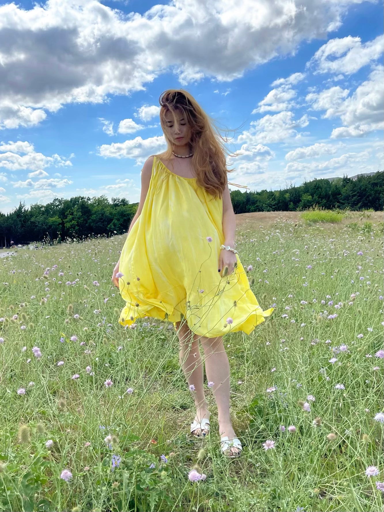 Alice Tie Dye Mini Dress- Lemon