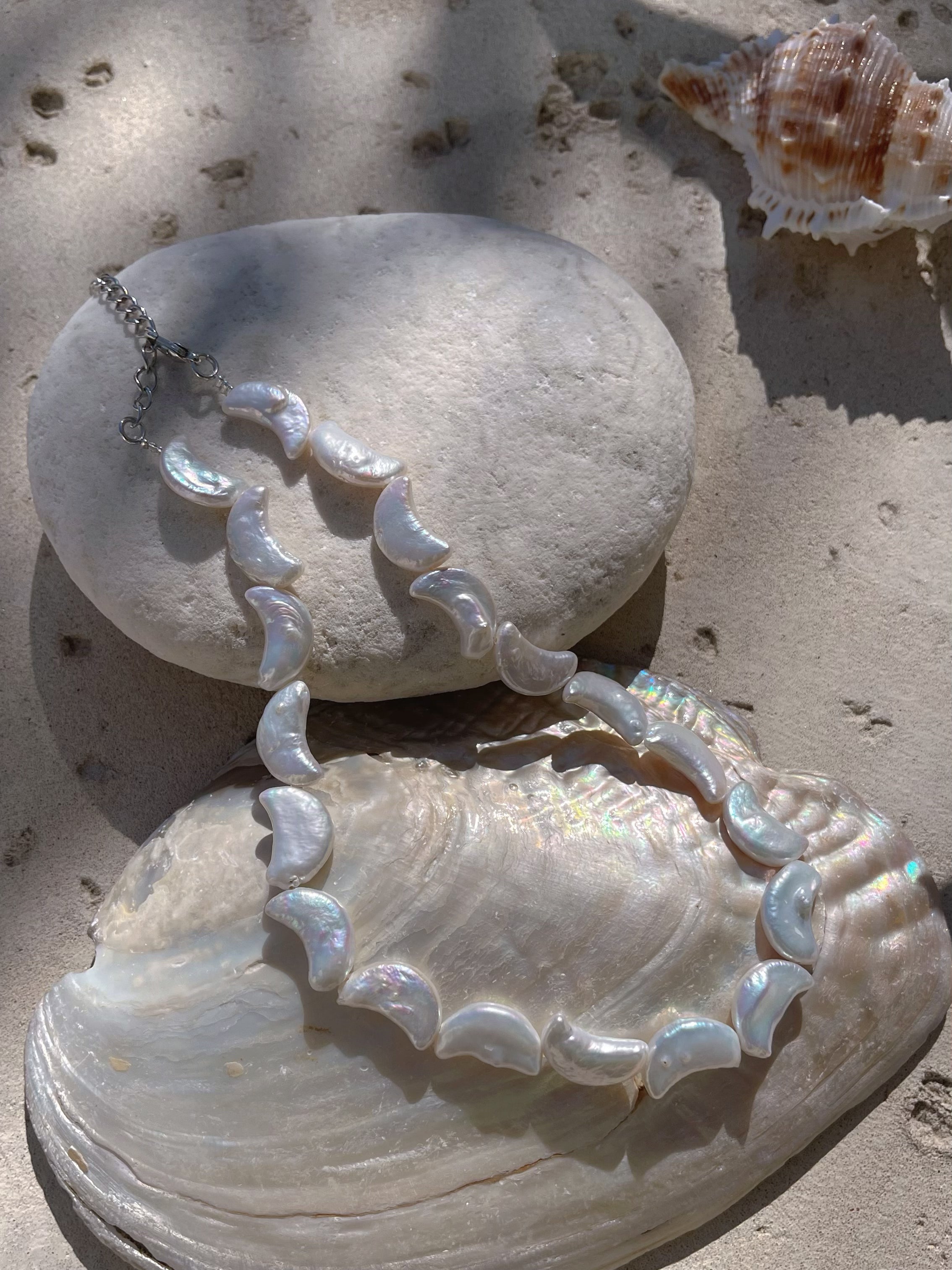 Moon Pearl Choker Necklace
