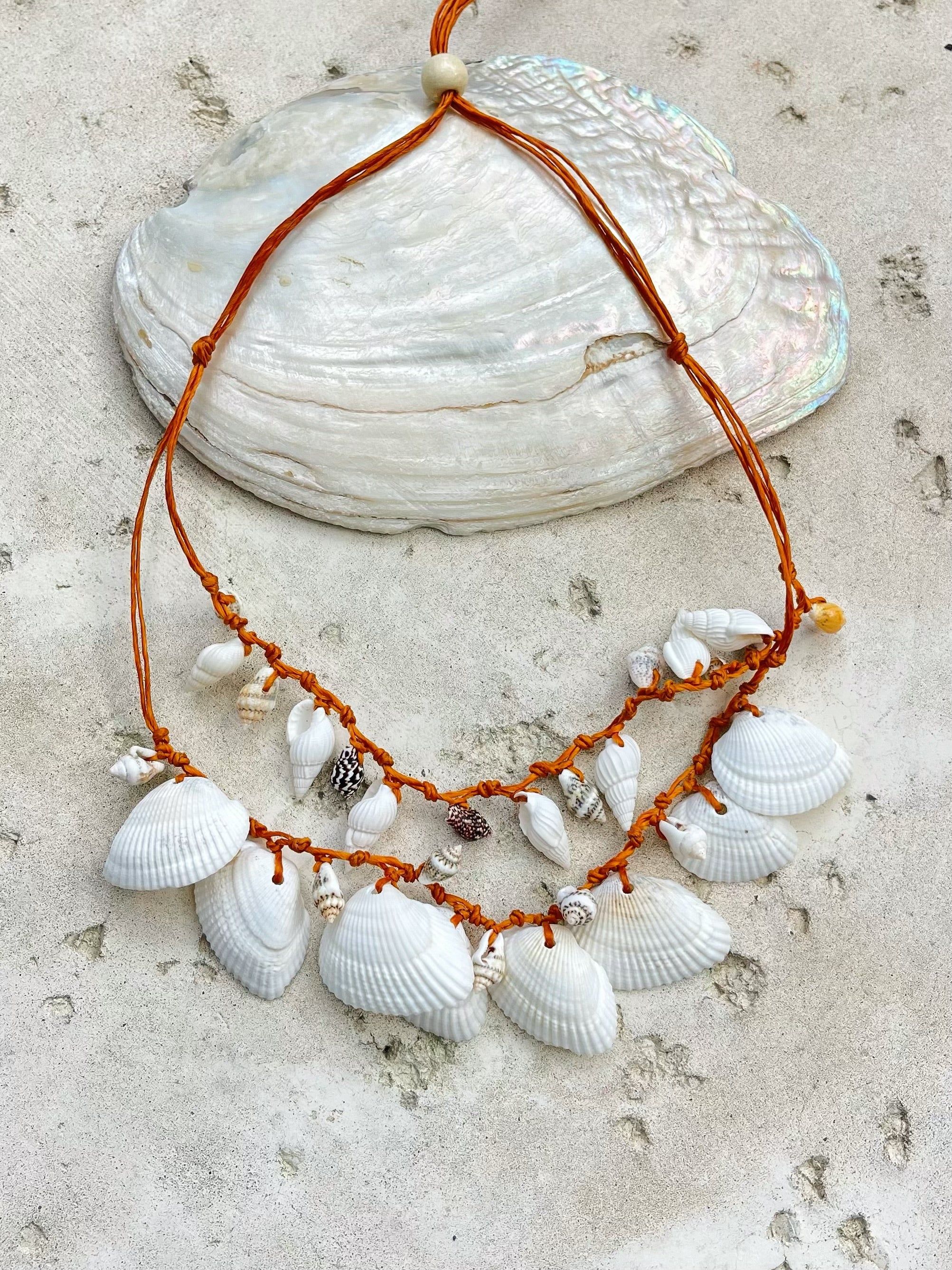 Statement Seashell Choker Necklace | Natural Seashell Boho Accessories | Handmade Beach Jewelry