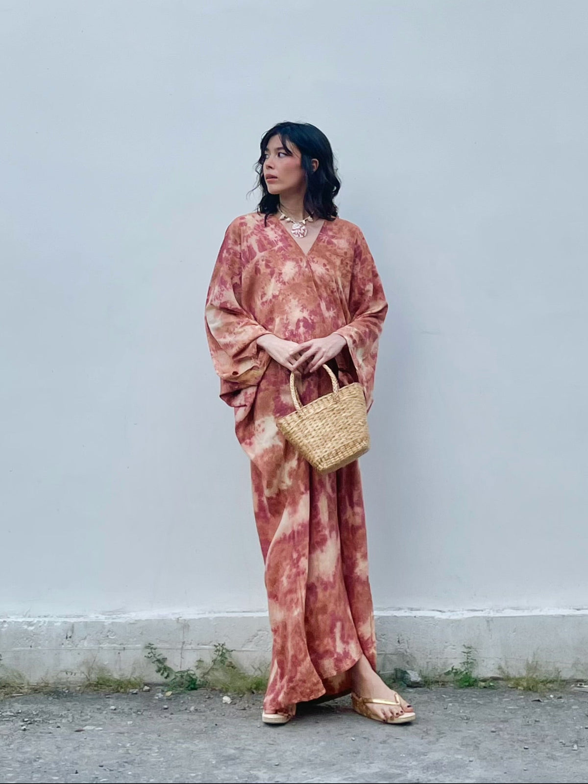 Shop Tie Dye Long Sleeve Kaftan Maxi Dress: Goddess Kaftan Boho Dress, Turn up the resort-beach vibe and protect yourself from the sun with our Long-Sleeve Goddess Kaftan with Coco de Chom