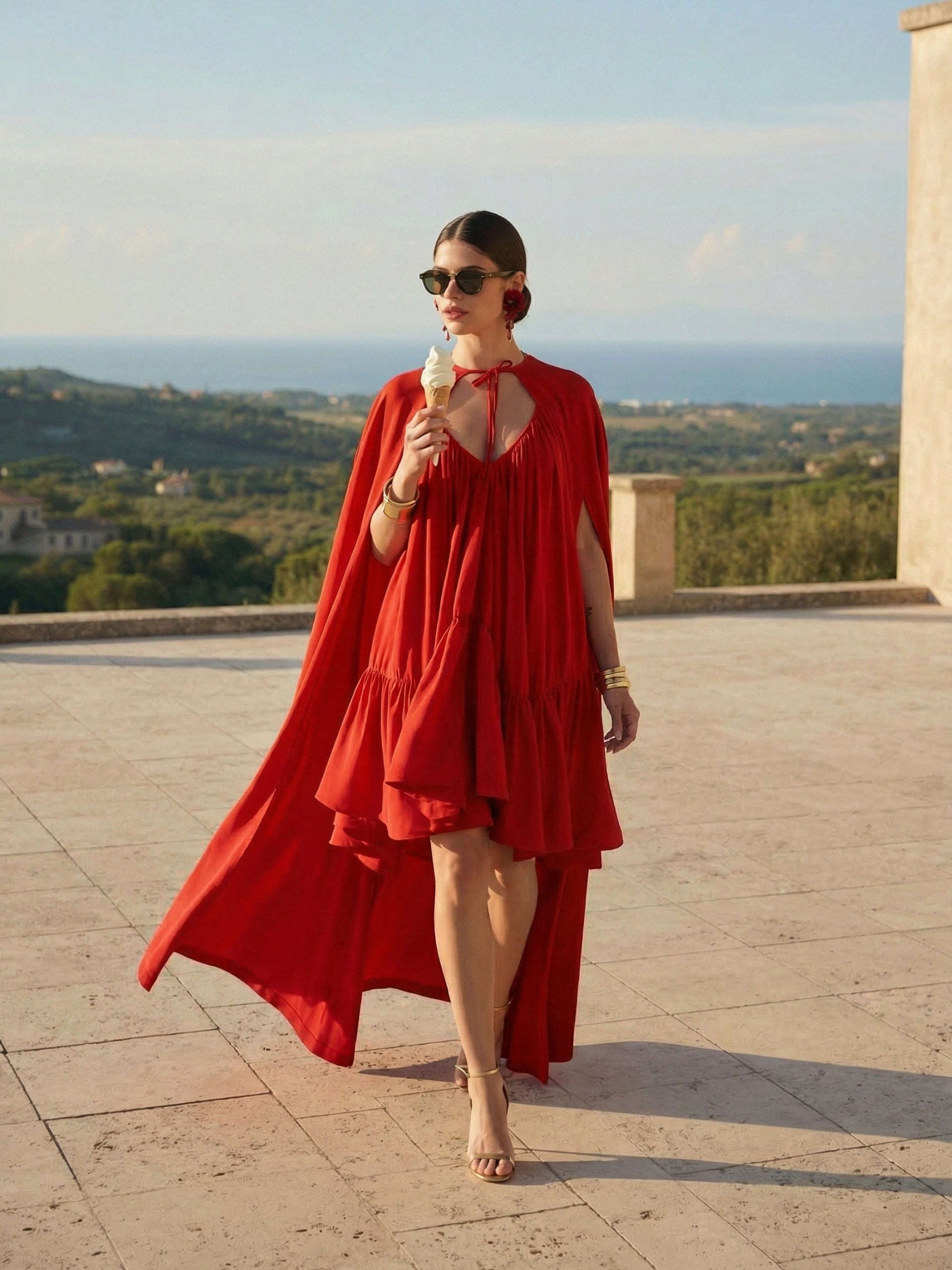 Sunset Red Mini Dress
