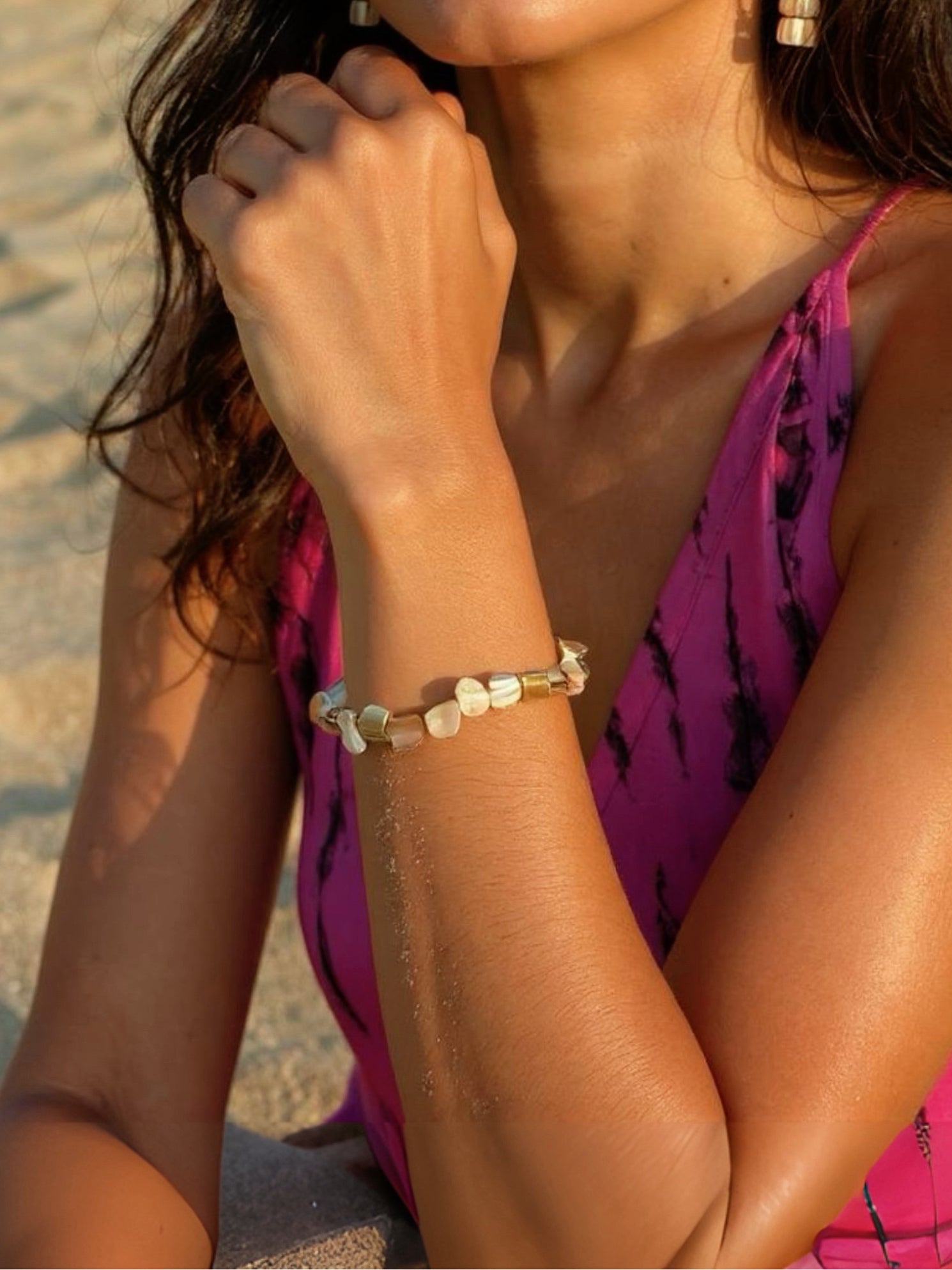 Shop handcrafted  Mother of pearl Bracelet, beach accessories, Boho Bracelet from Coco de Chom - boho chic resort ready, ocean lover handmade jewelry 