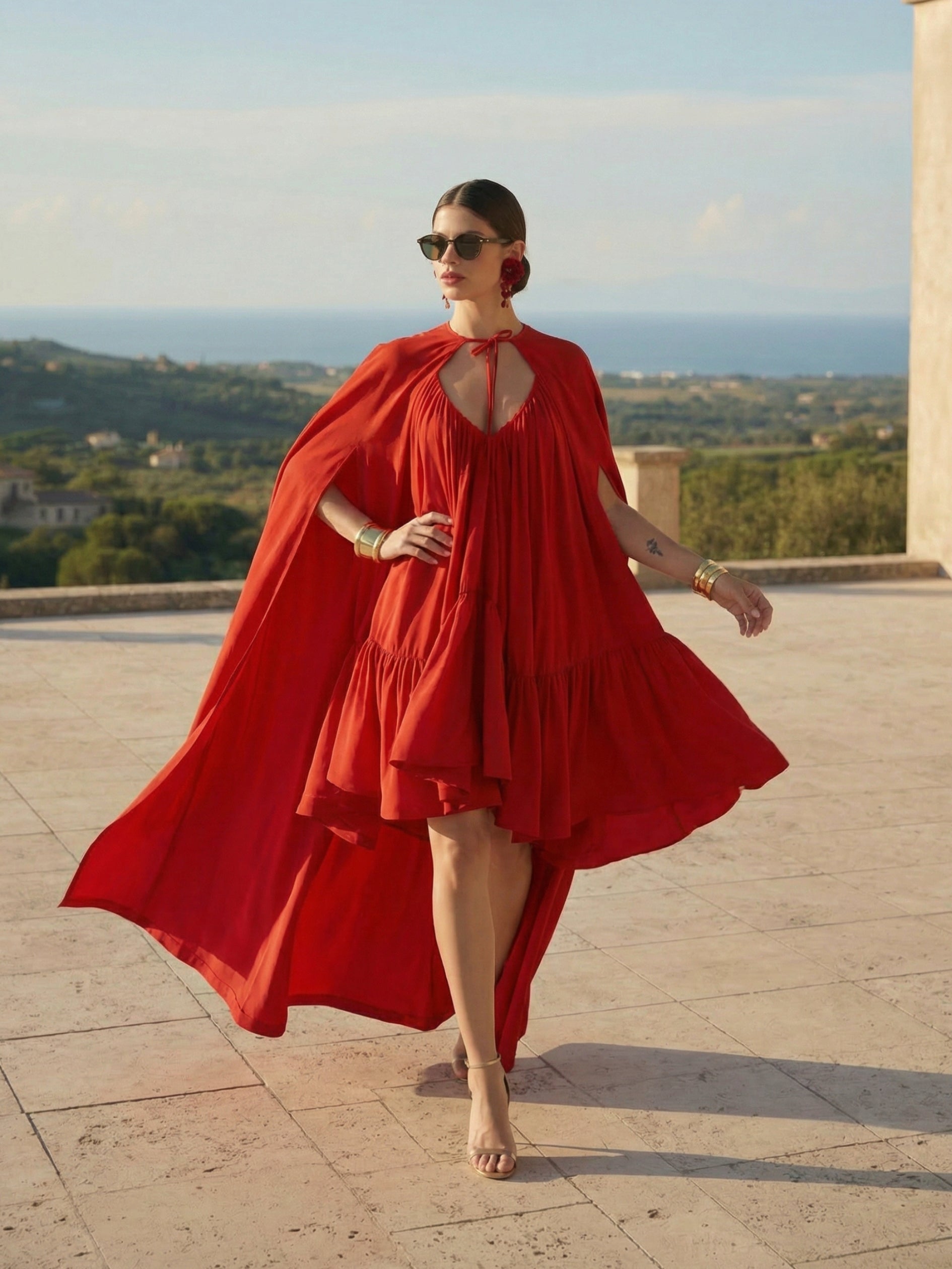 Sunset Red Mini Dress
