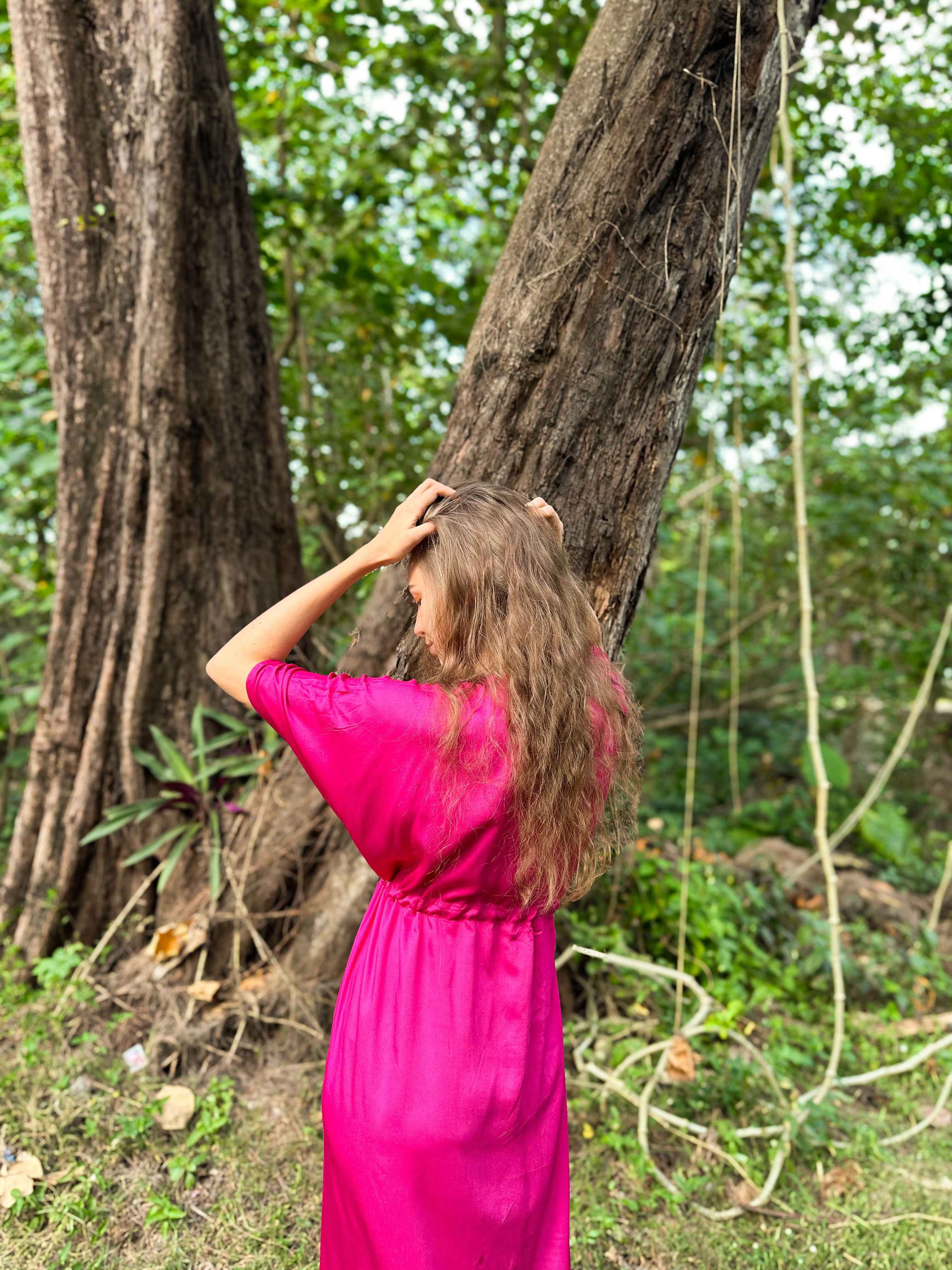 Kori Goddess Kaftan Maxi Dress - Fuchsia