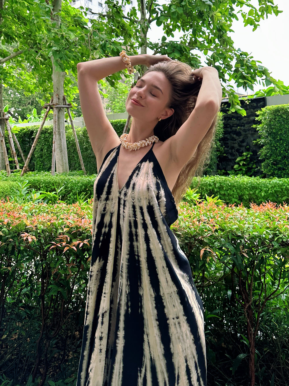 Striped Tie Dye Maxi Dress