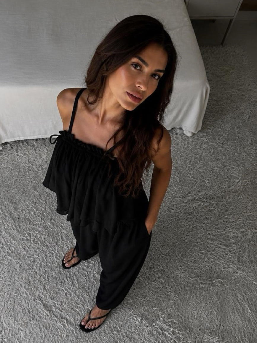 Mira Black Crop Top