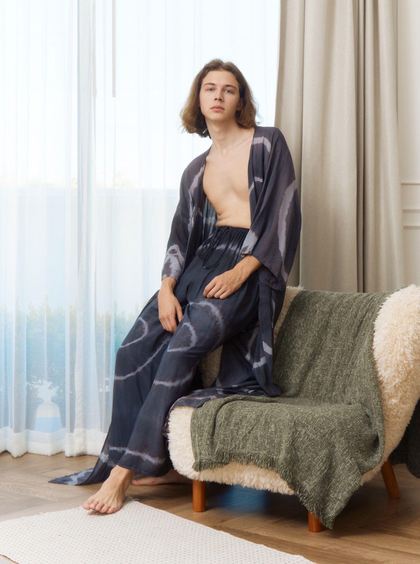 Evaporate your summer lounging in the comfort of the Spider Tie Dye Kimono Robe - unisex kimono robe from coco de chom