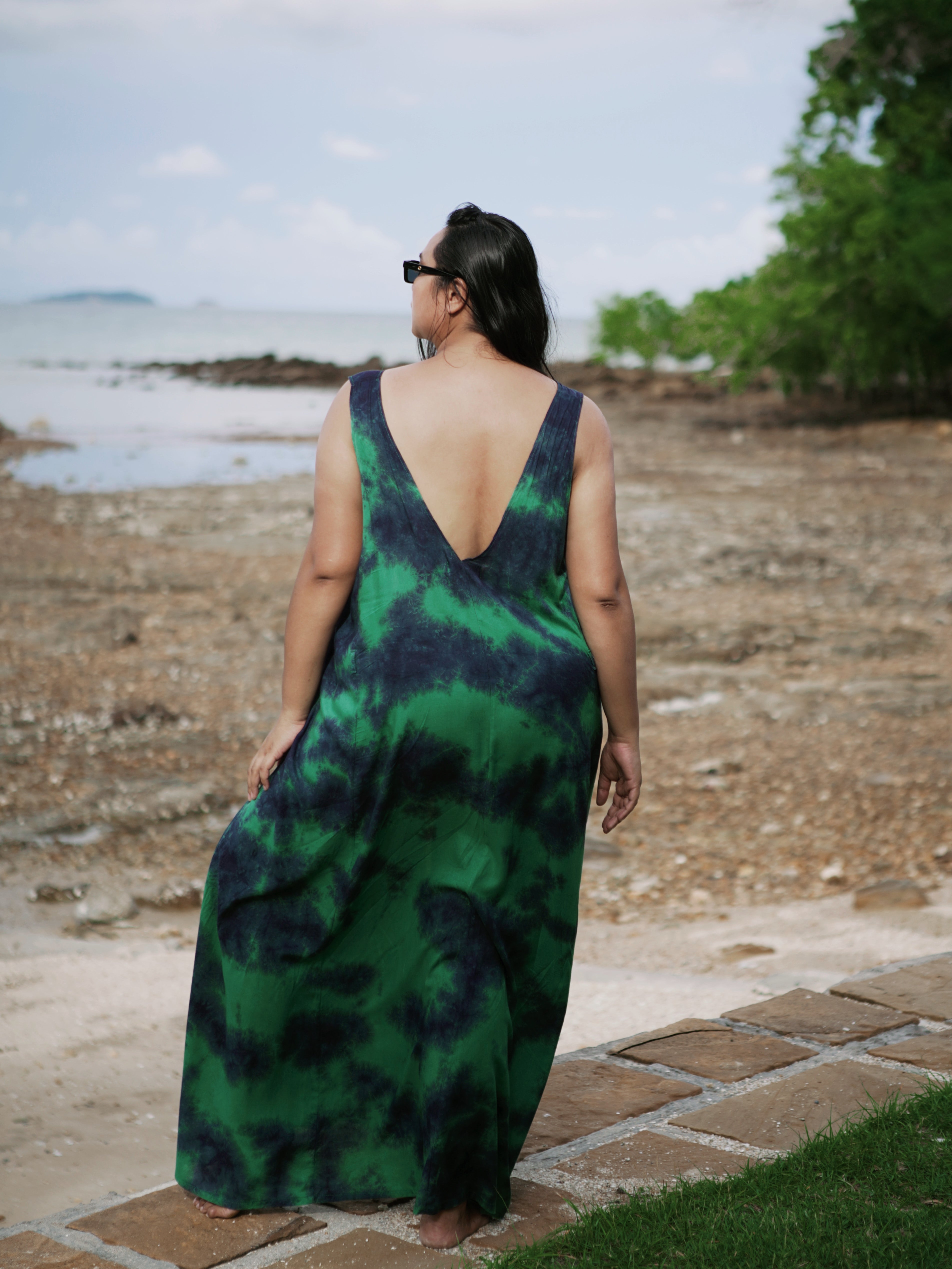 Dalah Tie dye Maxi Dress - Green