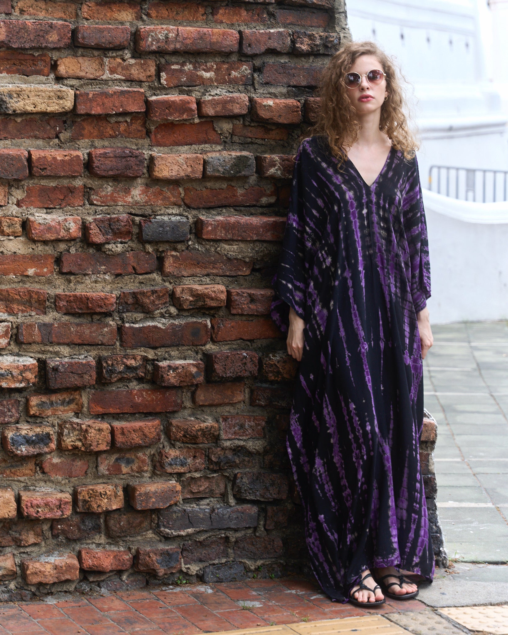 Zen Tie Dye Kaftan Dress Oversized caftan Purple Tie dye Maxi Summer Dress Coco De Chom